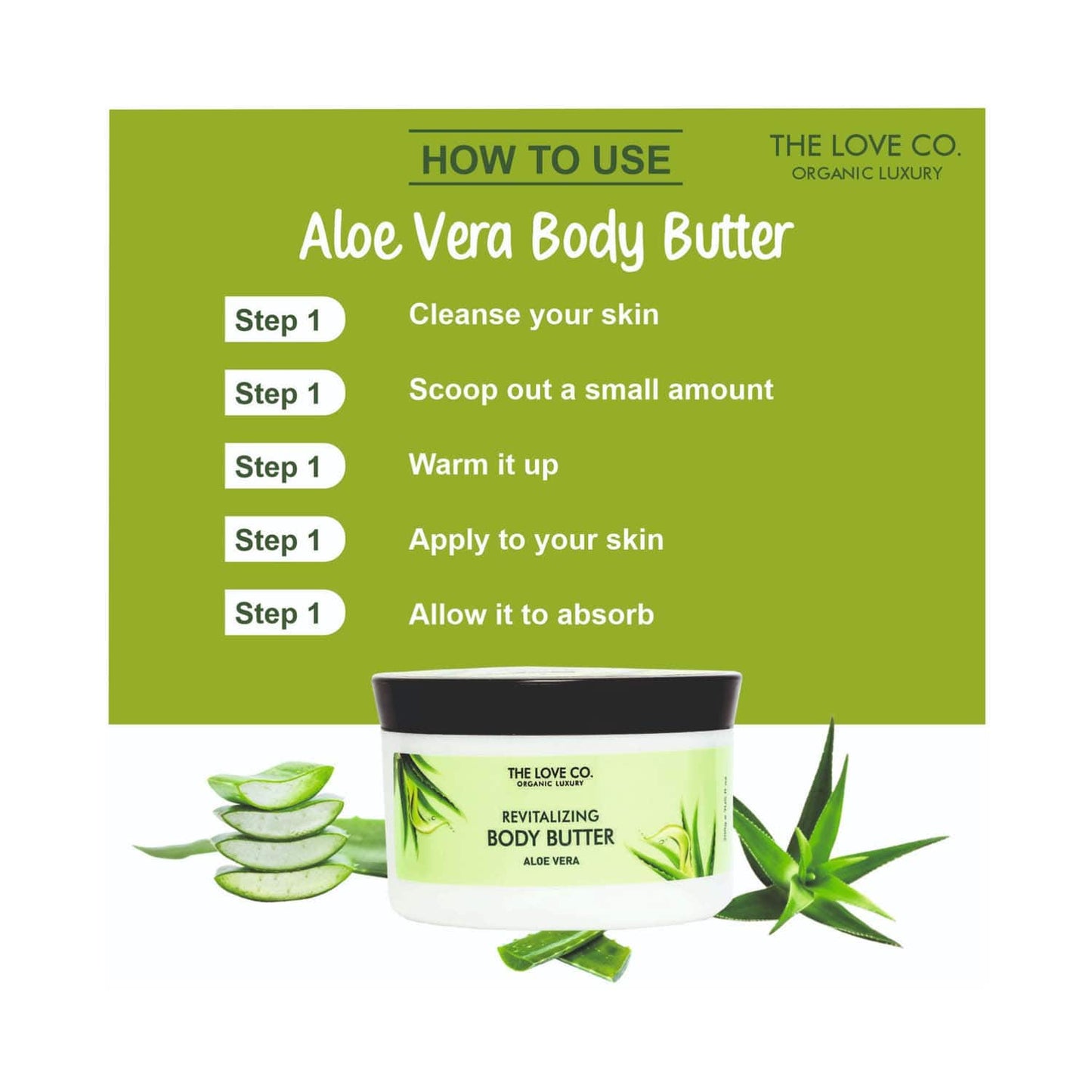 THE LOVE CO. Aloe Vera Body Butter Deep Moisturization With Pure Shea Butter(200g)