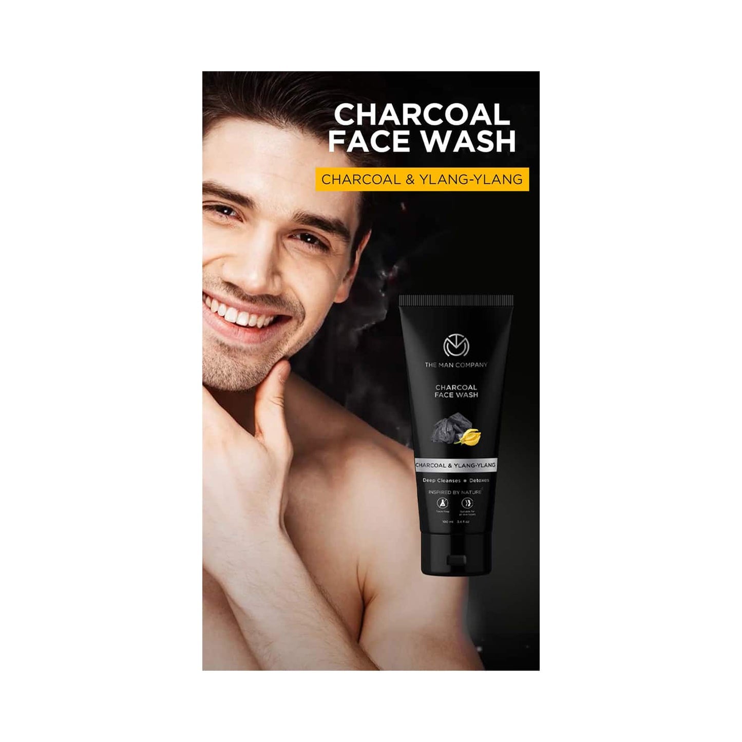 The Man Company Charcoal Ylang-Ylang & Argan Face Wash (100ml)