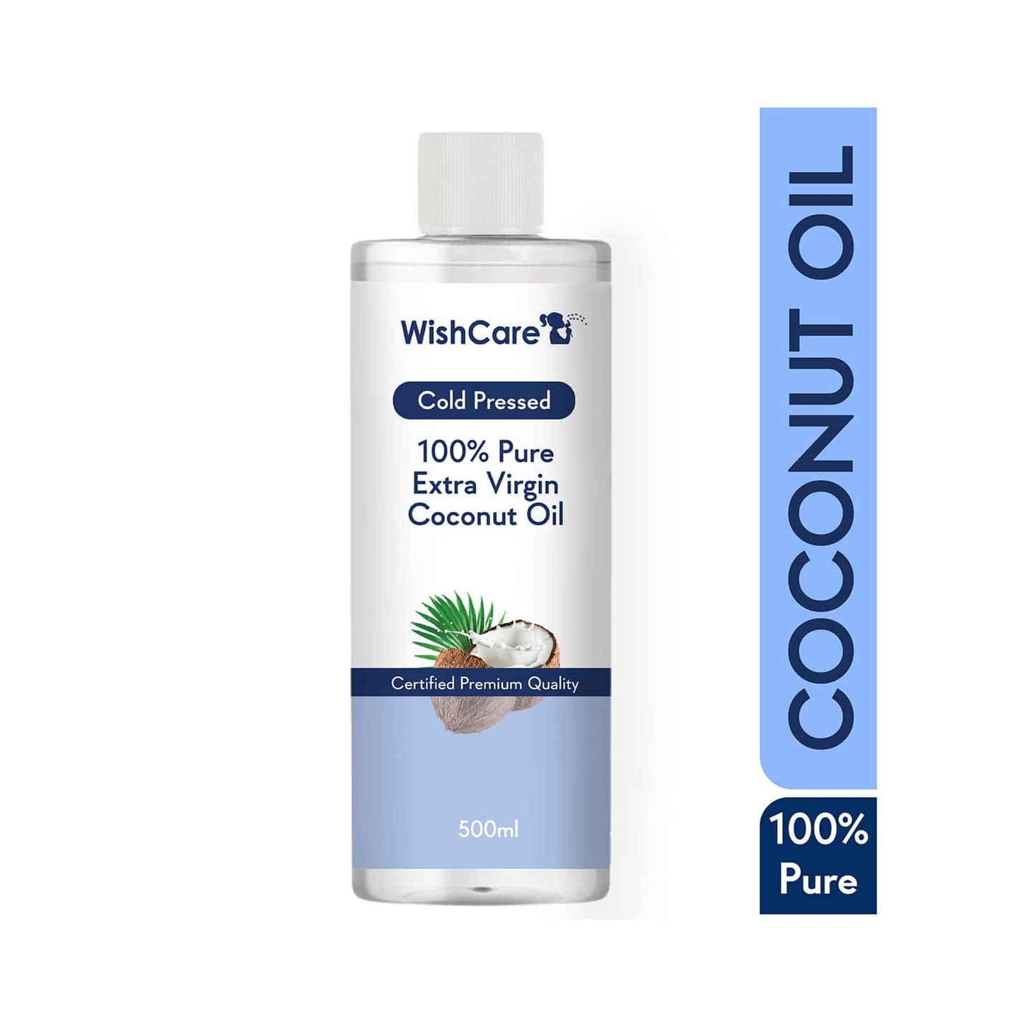 WishCare 100% Pure Unrefined Cold Pressed Extra Virgin Coconut Oil (500ml)