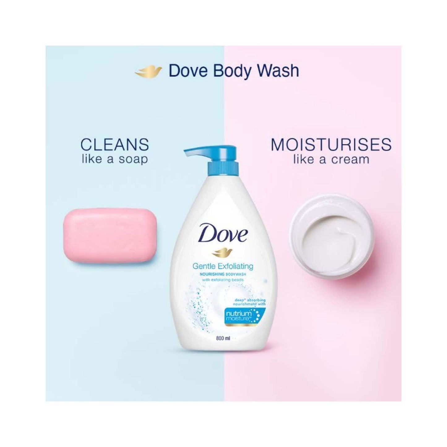 Dove Gentle Exfoliating Beads Body Wash (800ml)