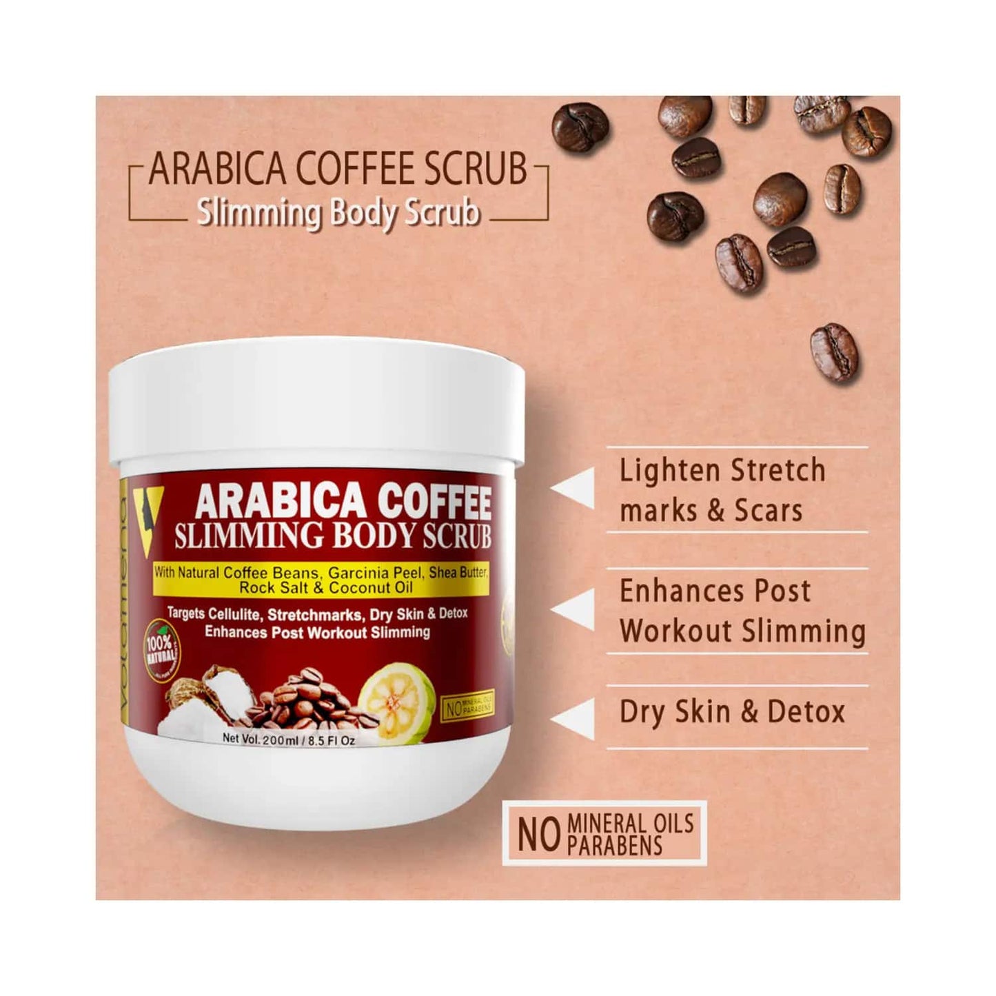 Volamena Arabica Coffee Slimming Body Scrub (200ml)