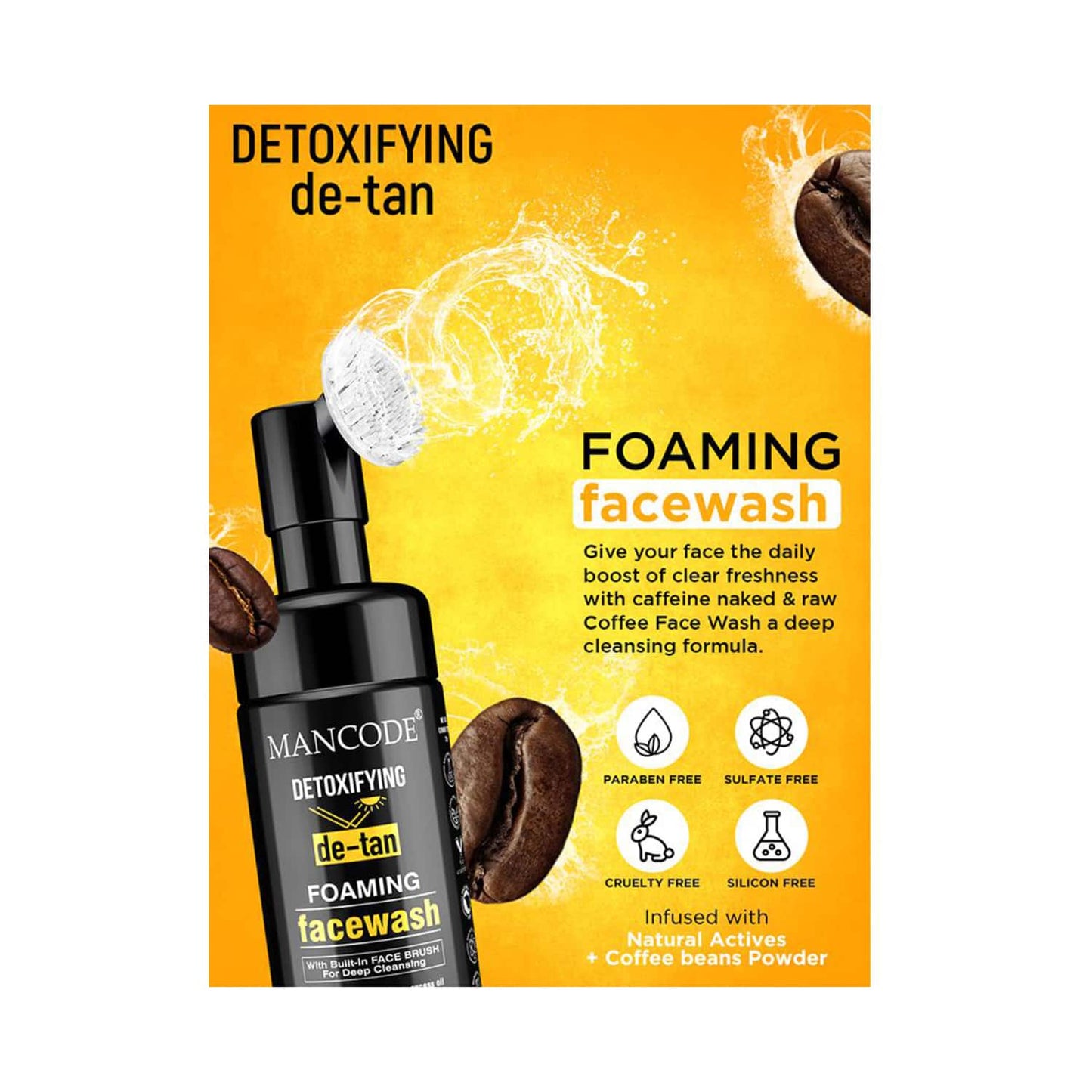 Mancode Detoxifying De-Tan Foam Face Wash (150ml)