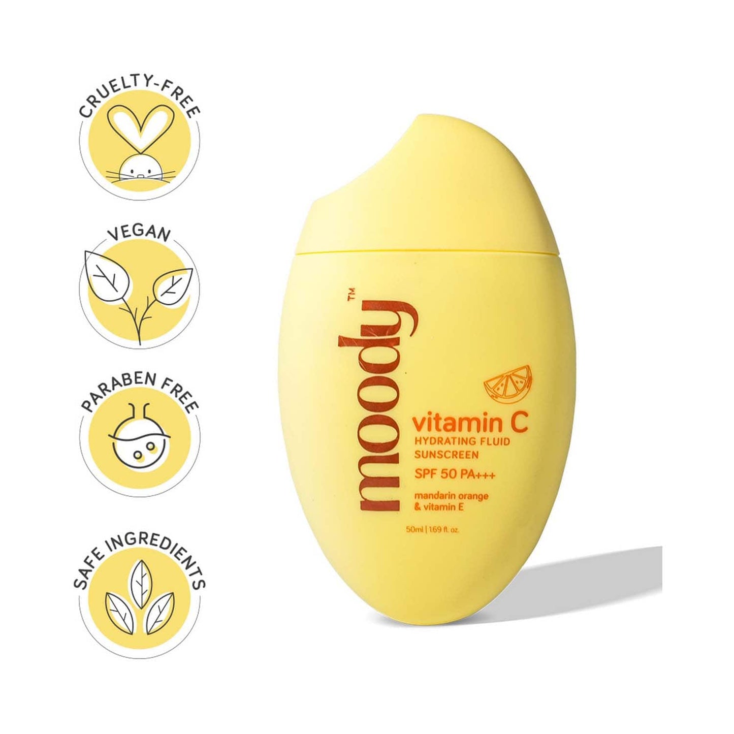 Moody Vitamin C Hydrating Fluid Sunscreen with SPF 50 PA+++ (50 ml)