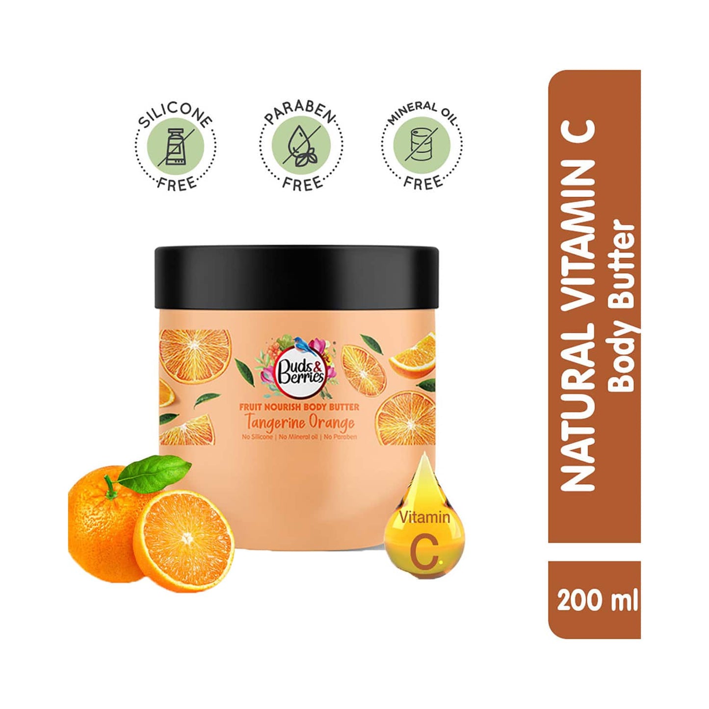 Buds & Berries Tangerine Orange Body Butter (200ml)