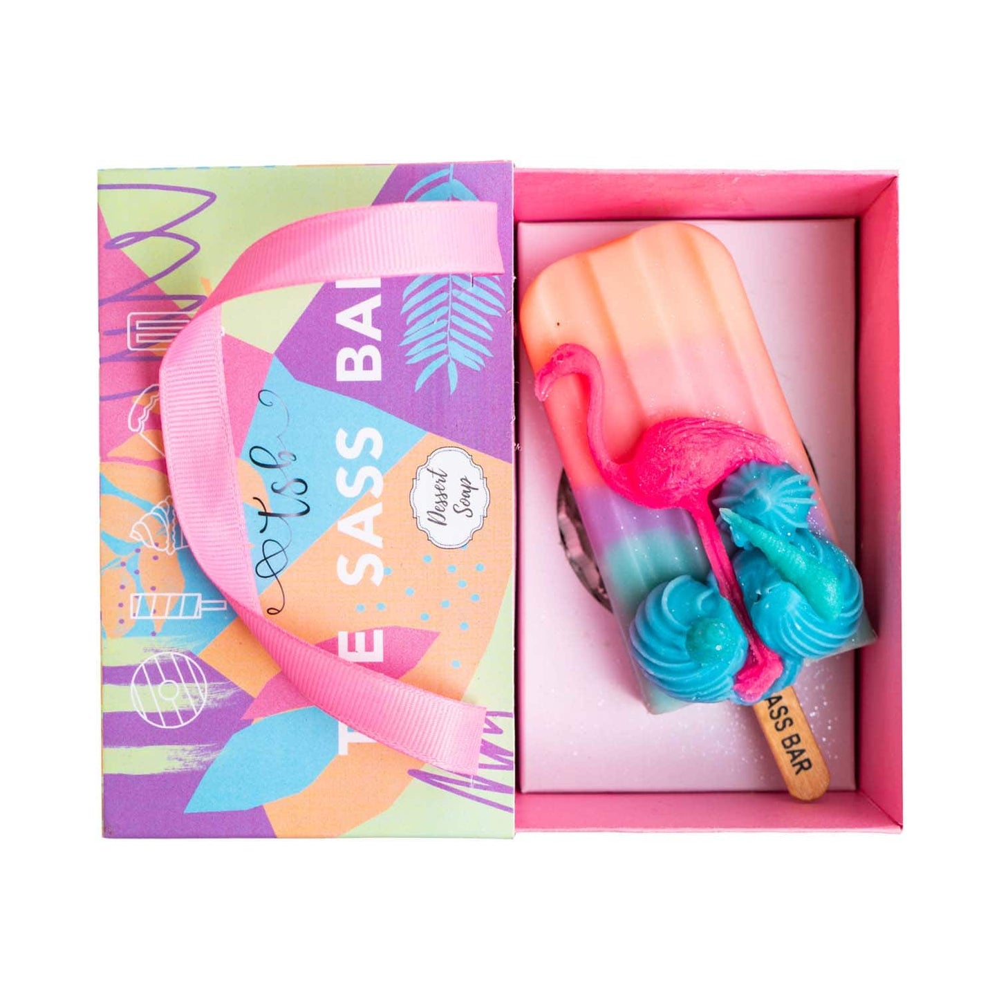 The Sass Bar Seascape Flamingo Popsicle Soap (115 g)