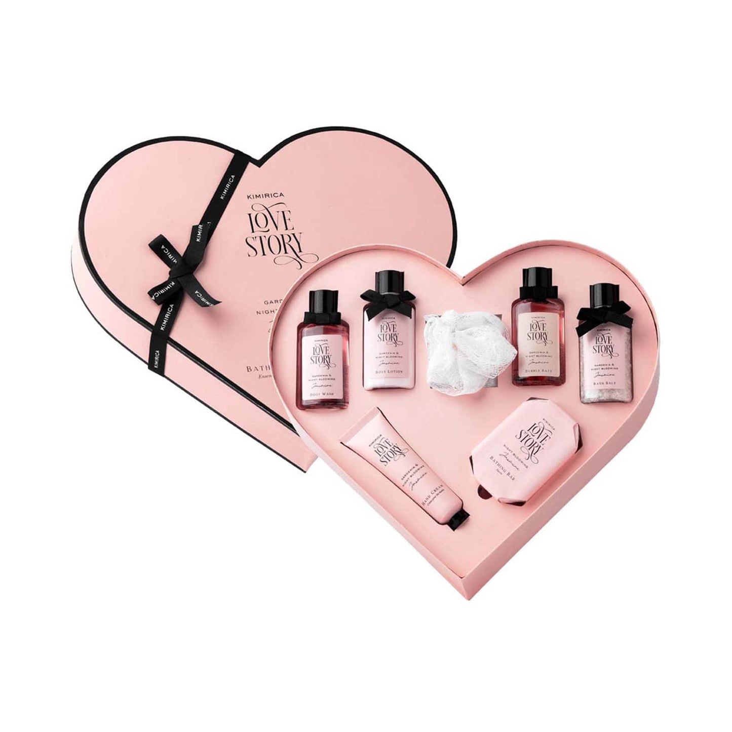 Kimirica Love Story Moment Gift Set for Men & Women Luxury Bath and Body Care Gift Set (7 Pcs)