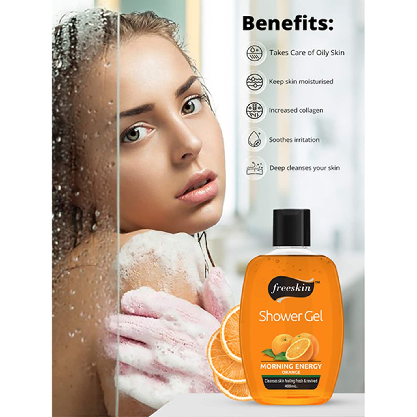 Freeskin Orange Morning Energy Shower Gel (400ml)