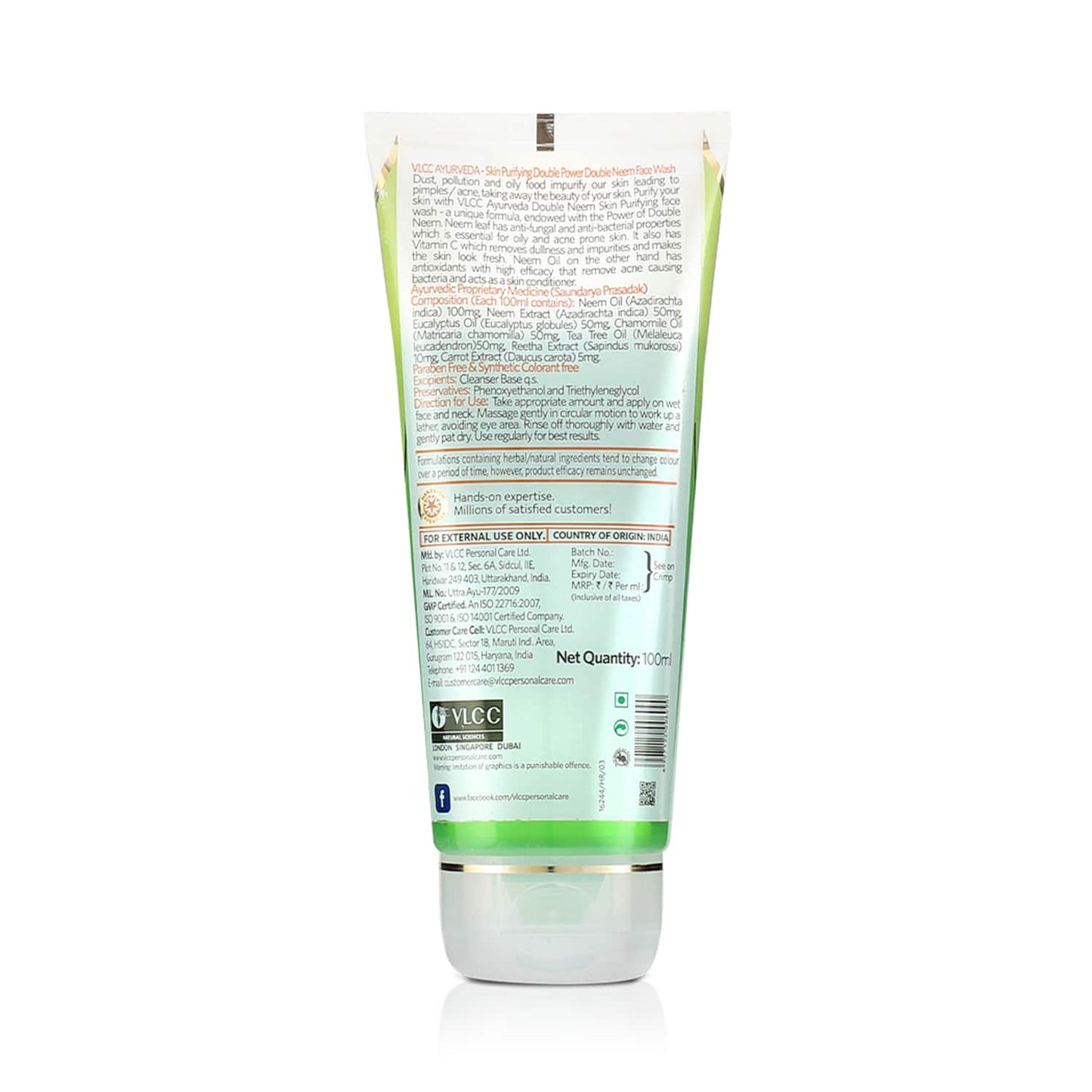 VLCC Double Power Double Neem Skin Purifying Face Wash (100ml)