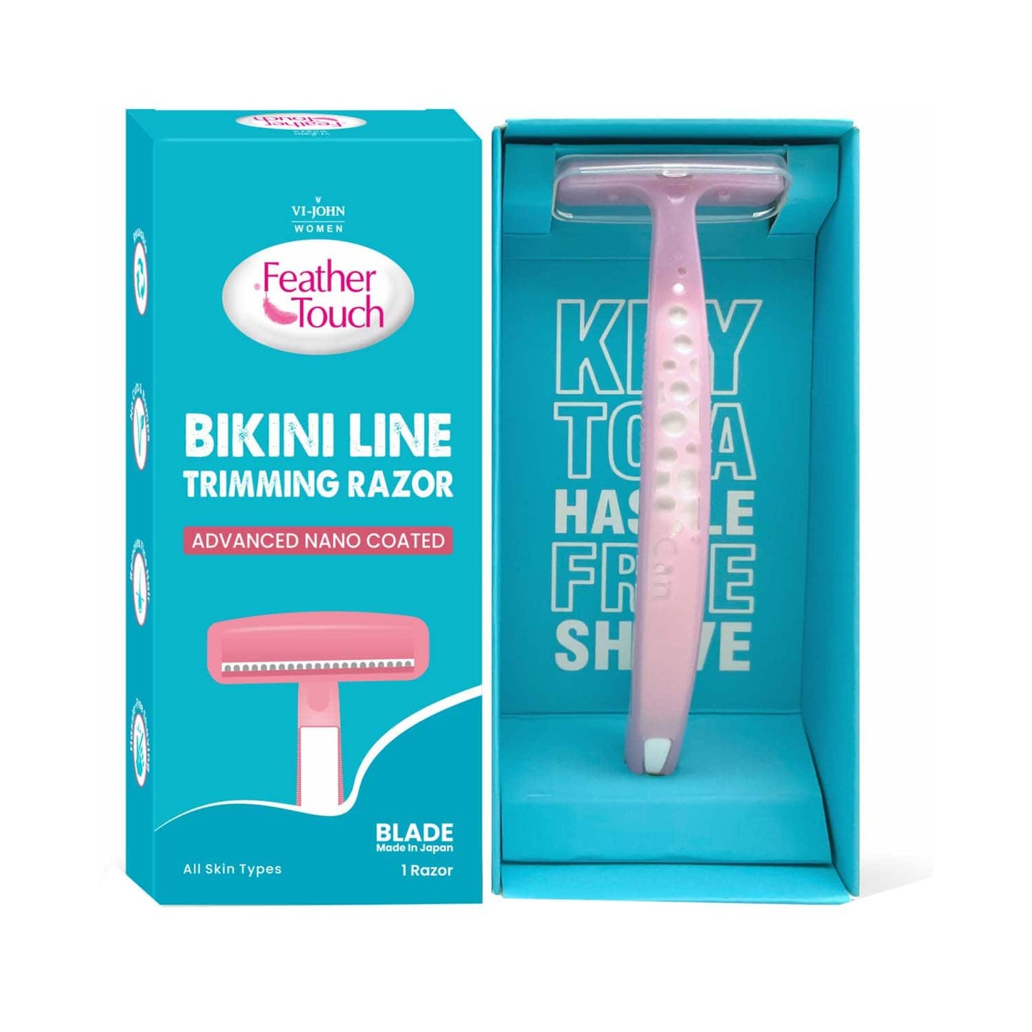 VI-JOHN Feather Touch Bikini Line Trimming Razor - Pink