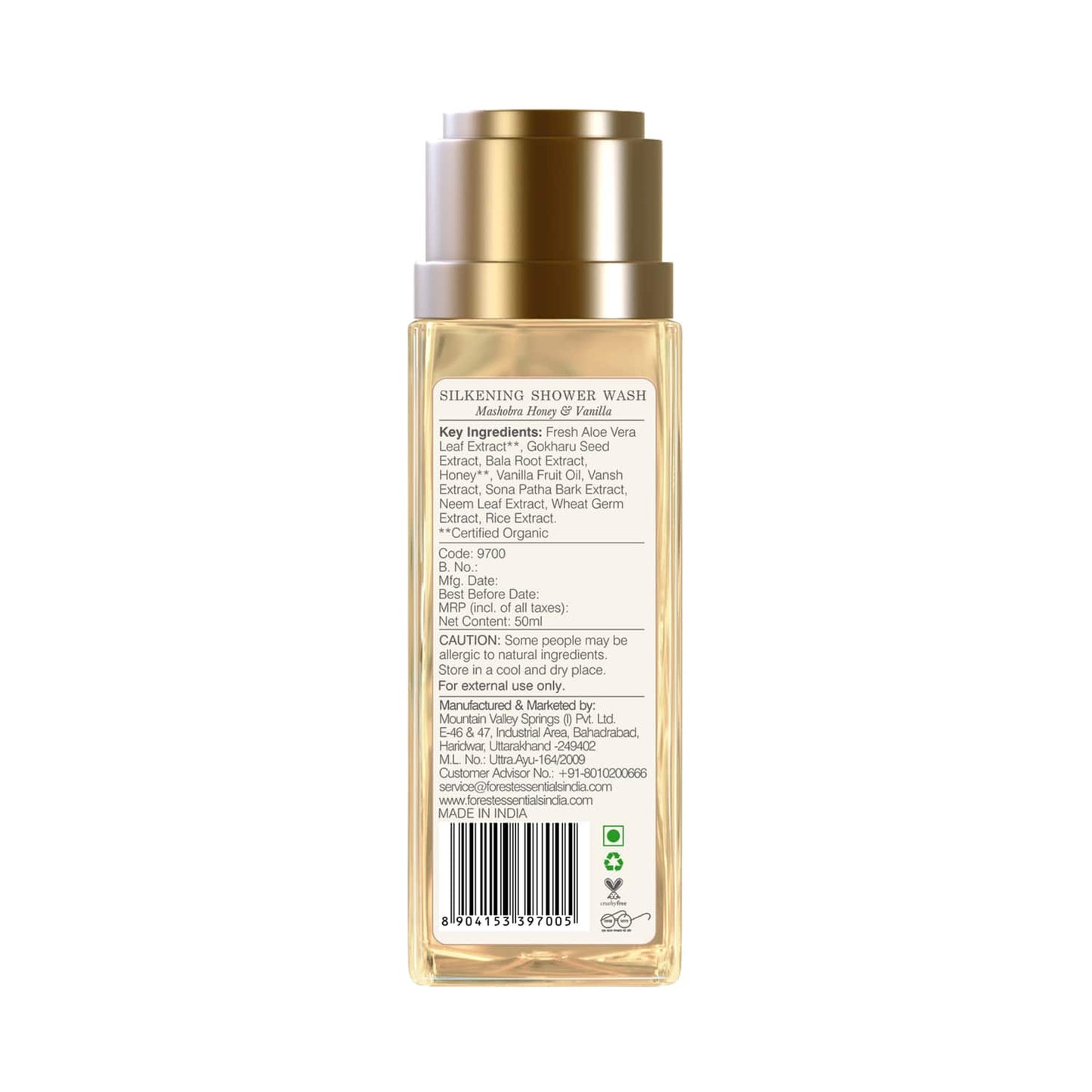 Forest Essentials Mashobra Honey & Vanilla Silkening Shower Wash (50ml)