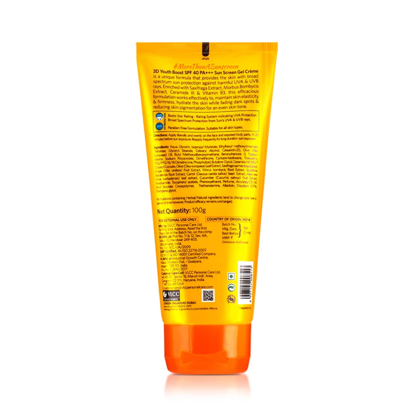 VLCC Youth Boost Sun Screen Gel Creme SPF 40 (100g)