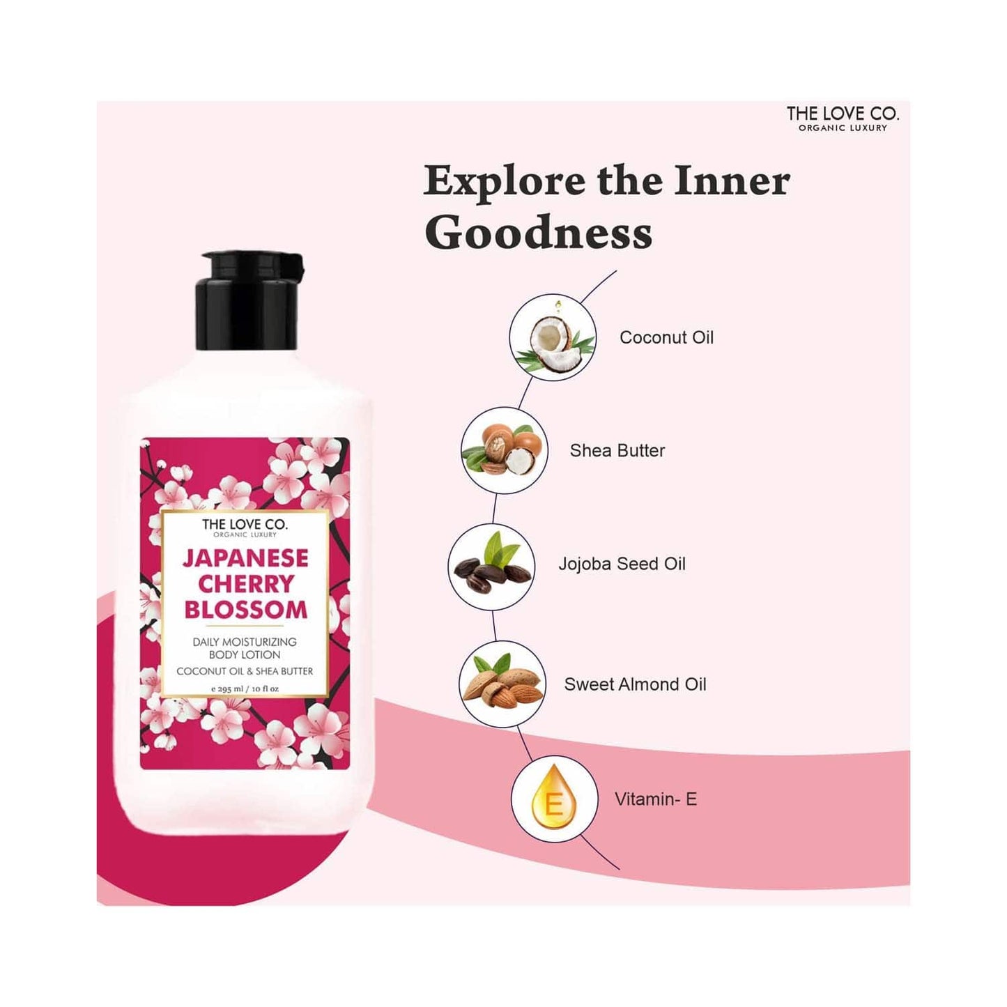 THE LOVE CO. Japanese Cherry Blossom Daily Moisturizing Body Lotion (295ml)