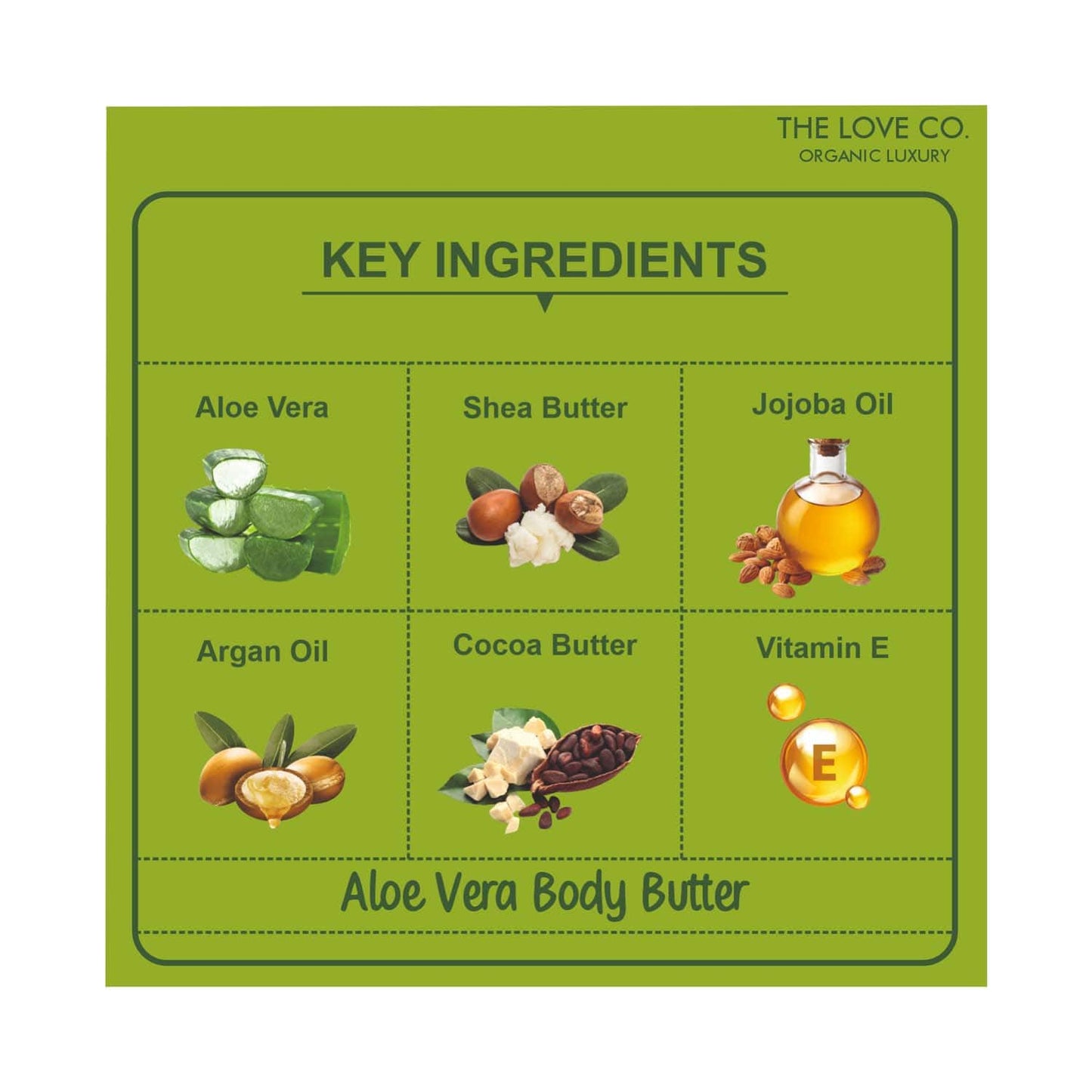 THE LOVE CO. Aloe Vera Body Butter Deep Moisturization With Pure Shea Butter(200g)