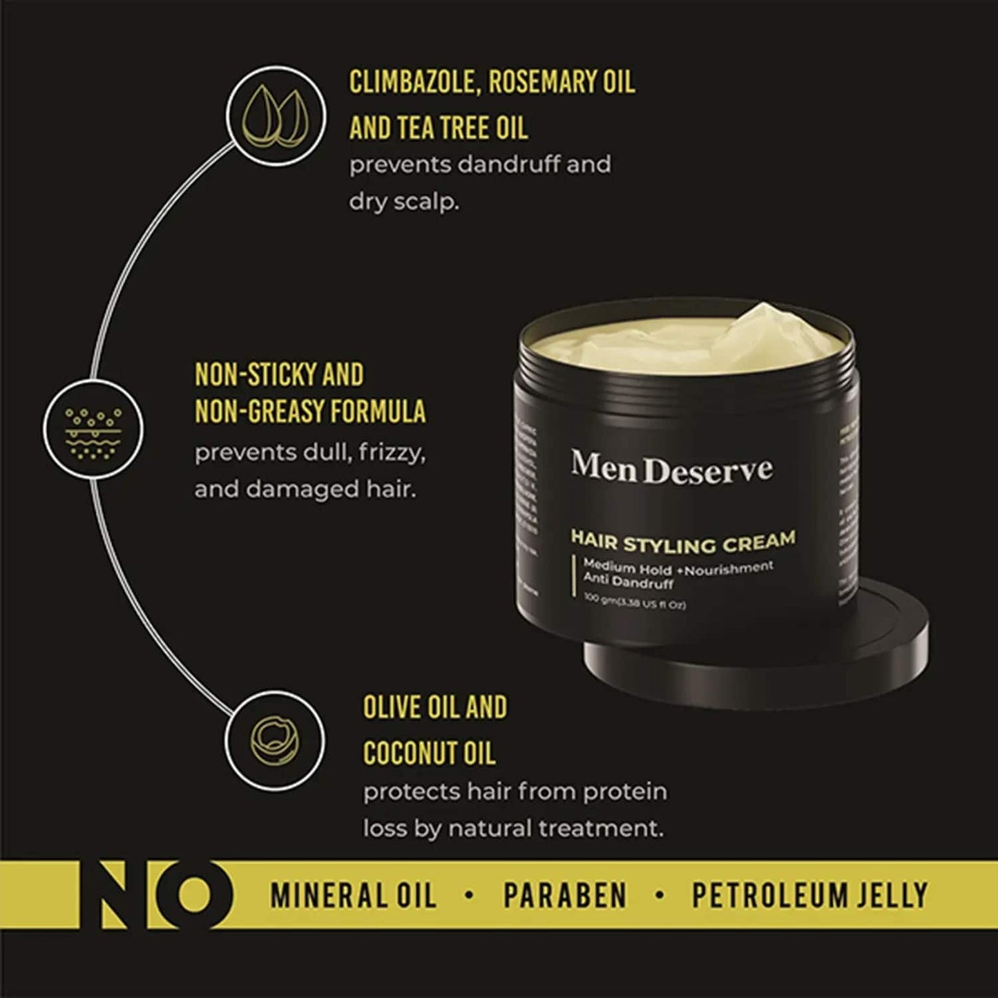 Men Deserve Medium Hold Hair Styling Cream (100g)