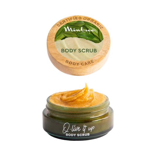 Mintree Certified Organic Olive Sugar Scrub For Exfoliates & Brightens Skin, Removes Tan (150g)