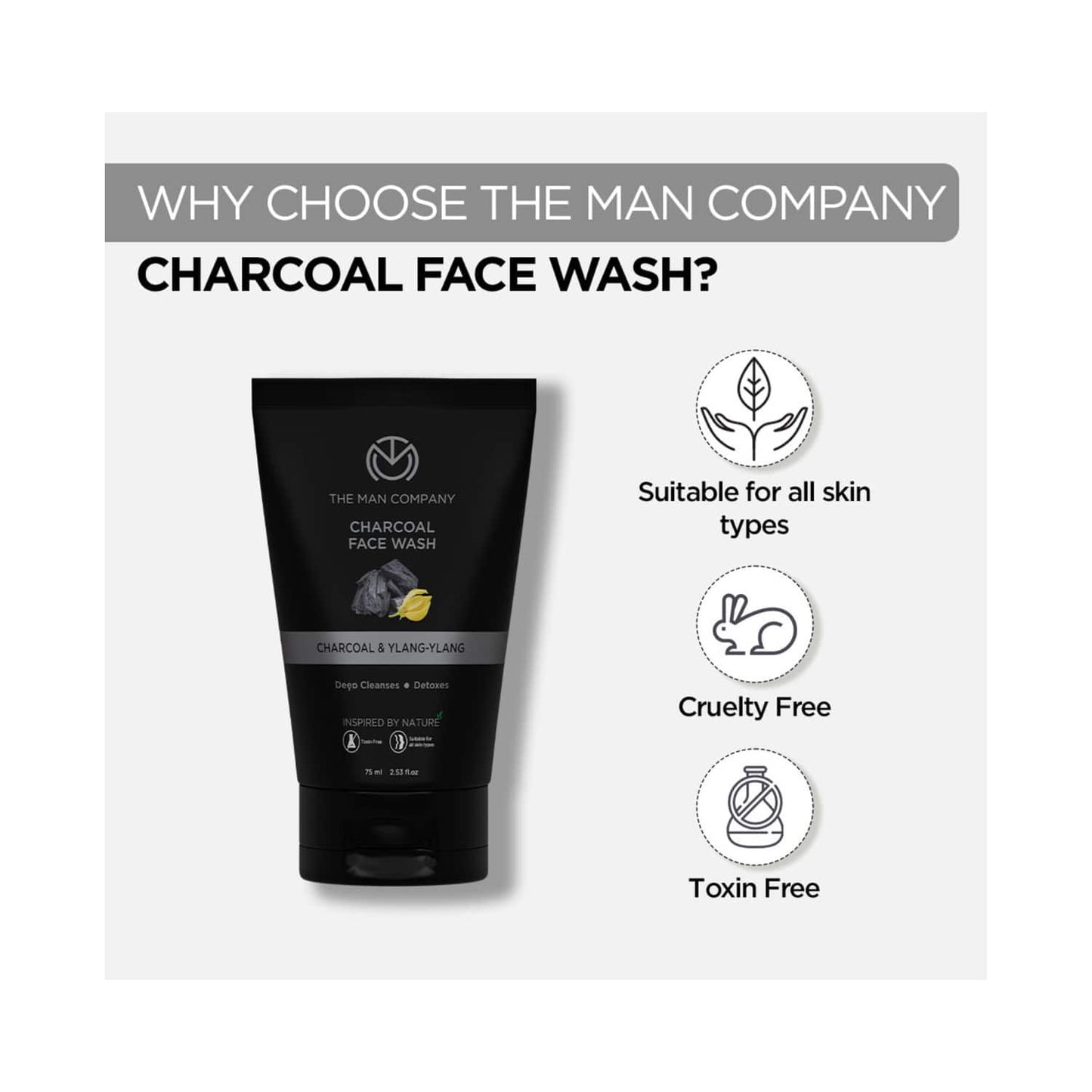 The Man Company Deep Cleansing Anti Acne Charcoal Face Wash (75ml)