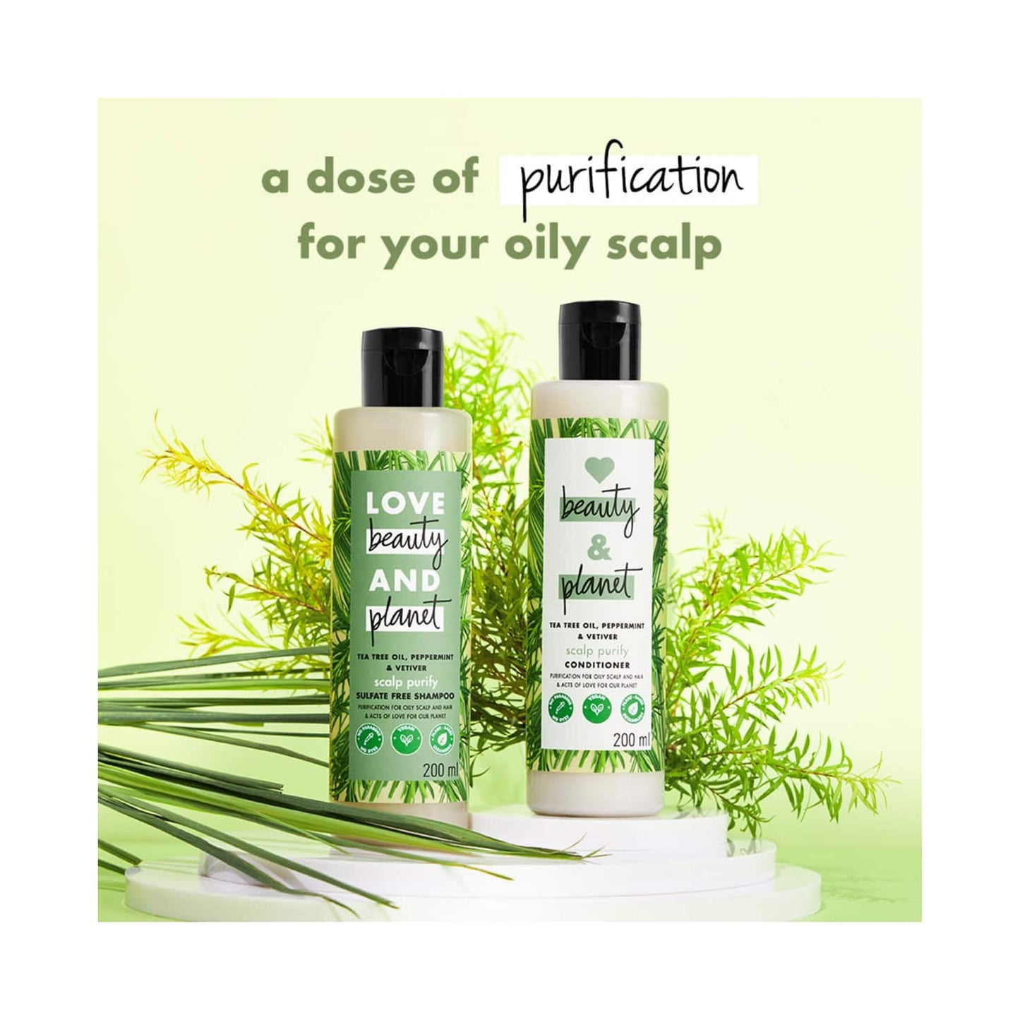 Love Beauty & Planet Tea Tree Peppermint & Vetiver Clarifying Conditioner No Sulphates (200 ml)