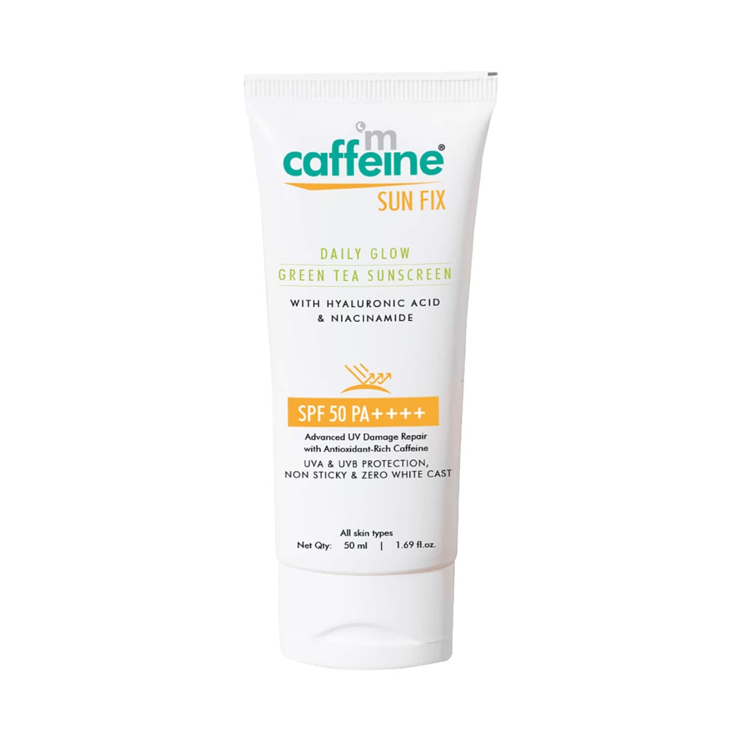 mCaffeine Daily Glow Sunscreen SPF50 PA++++ with Niacinamide & Green Tea, No White Cast