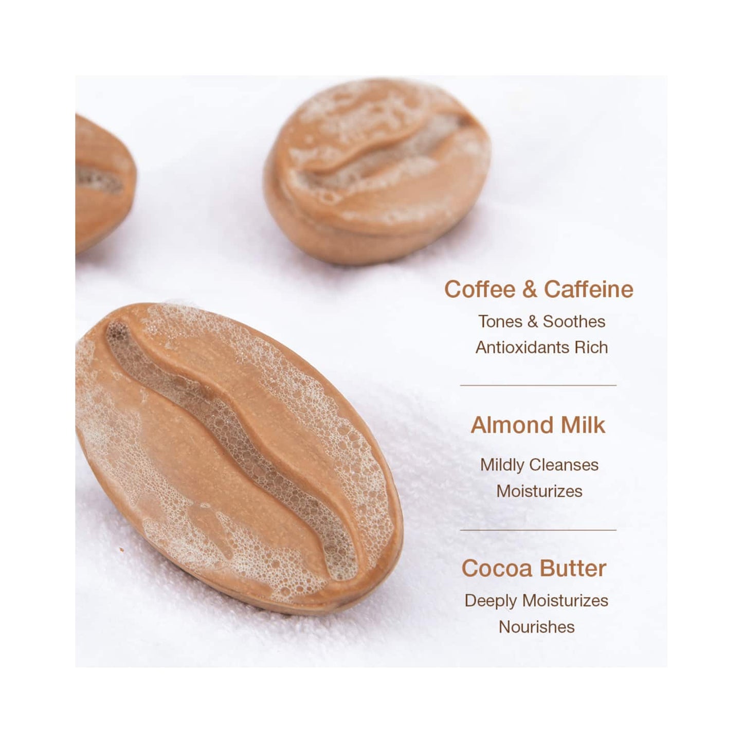 mCaffeine Cream Coffee Bath Soap with Cocoa Butter & Almond Milk (75g)