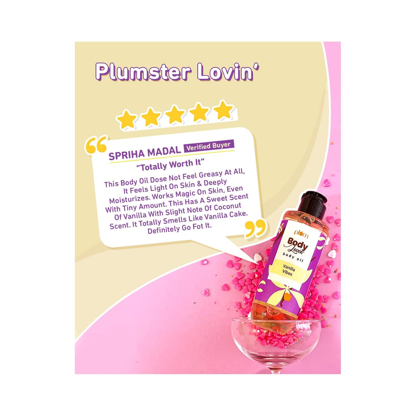 Plum BodyLovin' Vanilla Vibes Body Oil | Intense Moisture | Instant Glow | Non-Greasy (200ml)