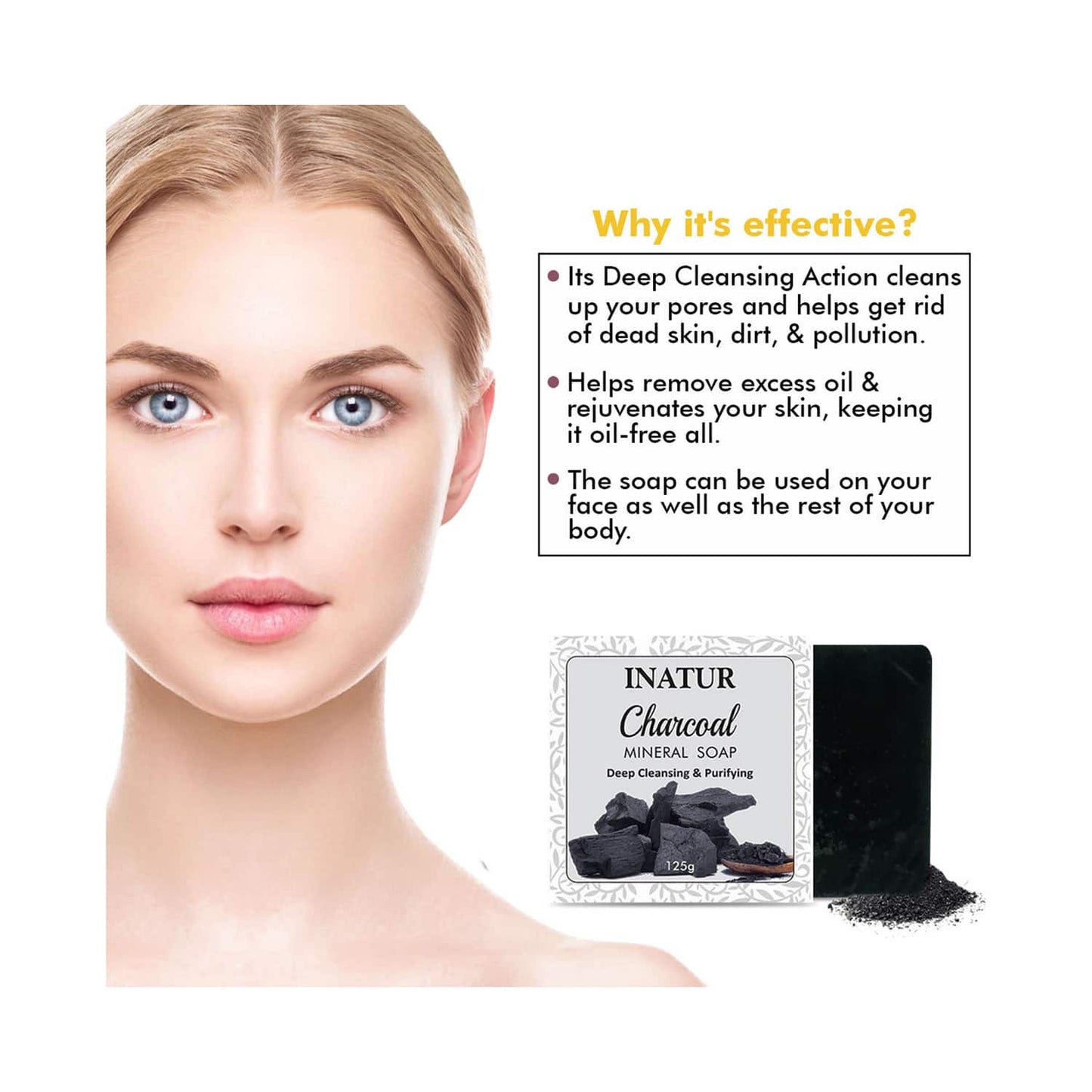 Inatur Charcoal Mineral Soap (125g)