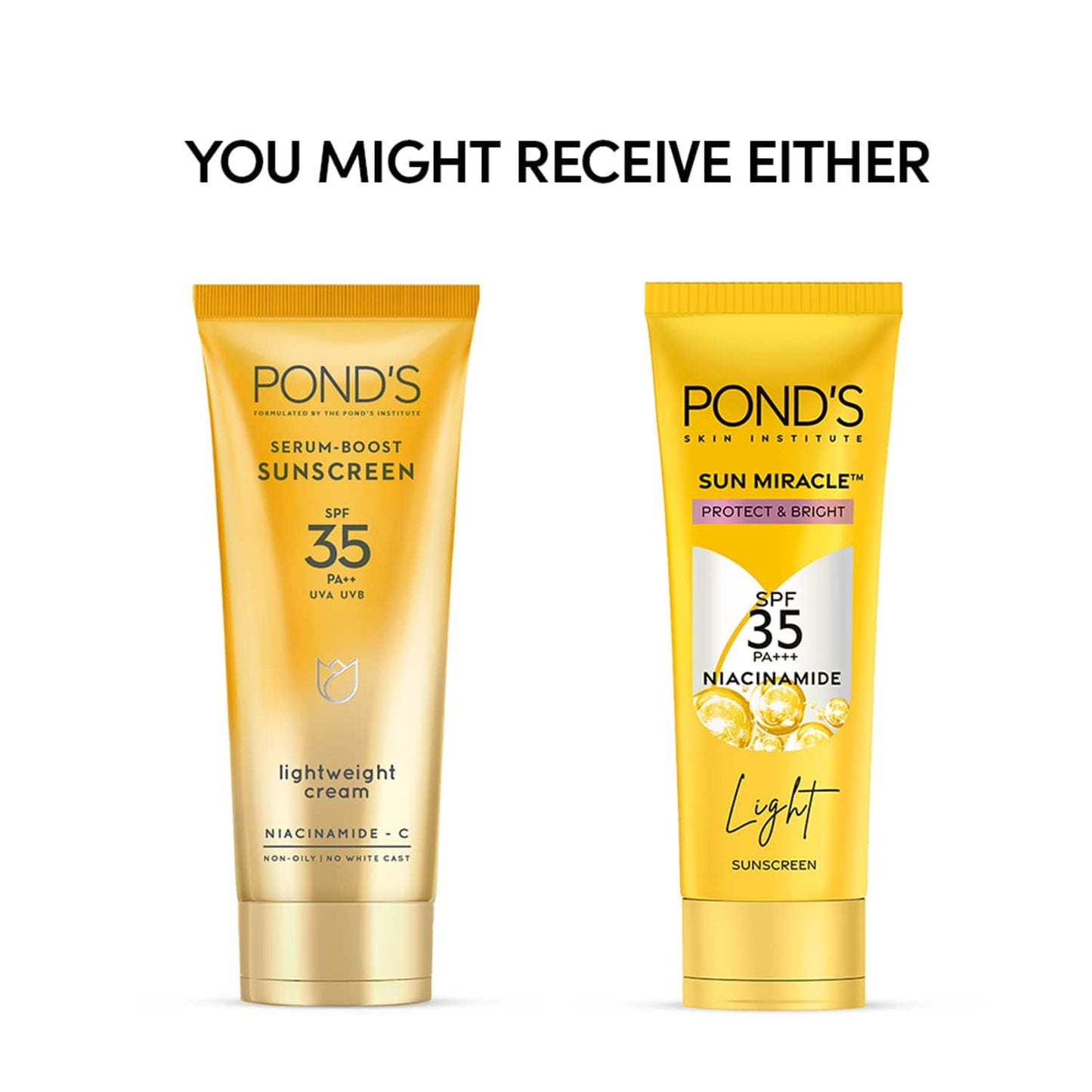 Pond's Sun Miracle SPF 35 PA+++ Light Sunscreen - Protect & Bright, With Niacinamide (50 g)