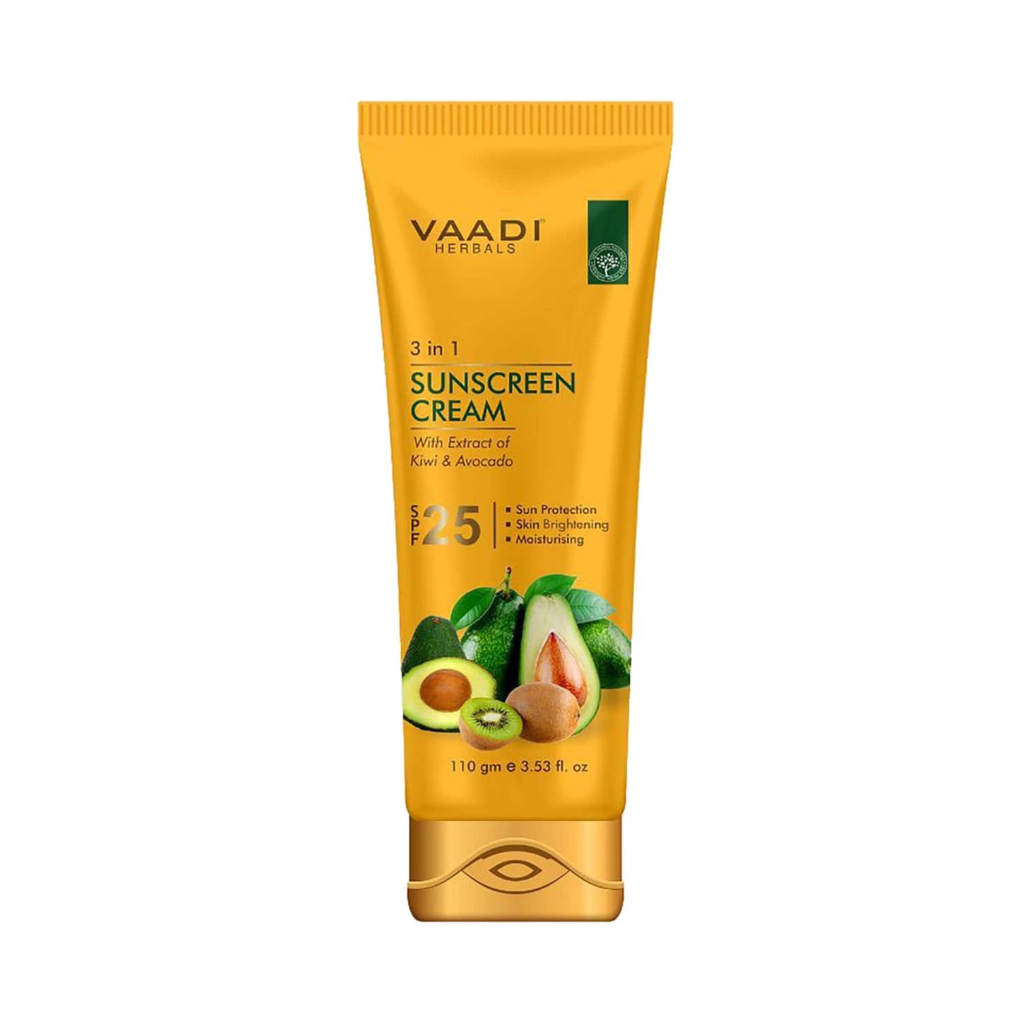 Vaadi Herbals Sunscreen Cream With Extracts Of Kiwi & Avocado SPF 25 (110g)