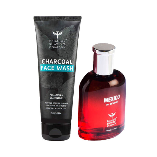 Bombay Shaving Company Charcoal Face Wash & Mexico Premium Perfume For Men Combo