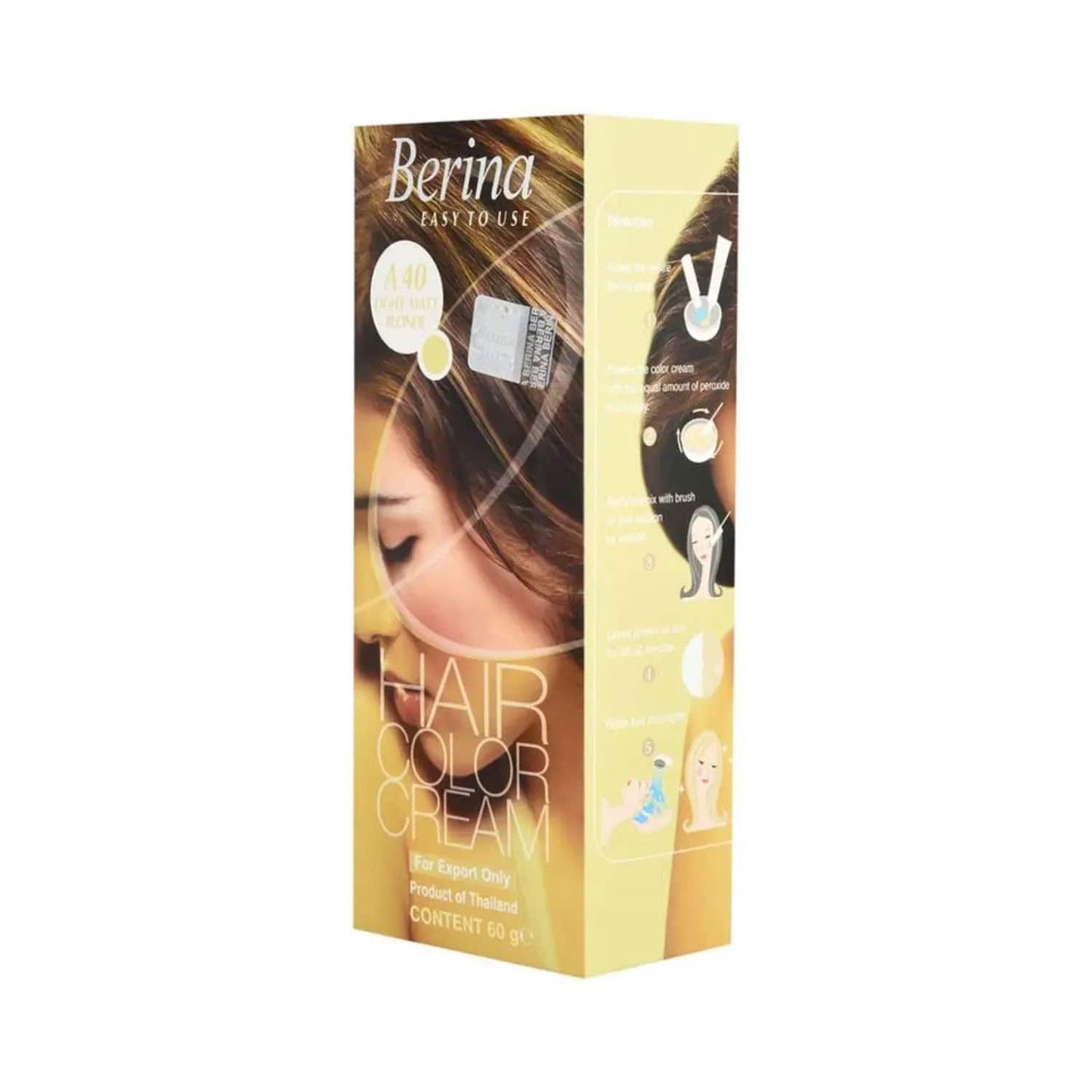 Berina Cream Hair Color - A40 Light Matt Blonde (60g)