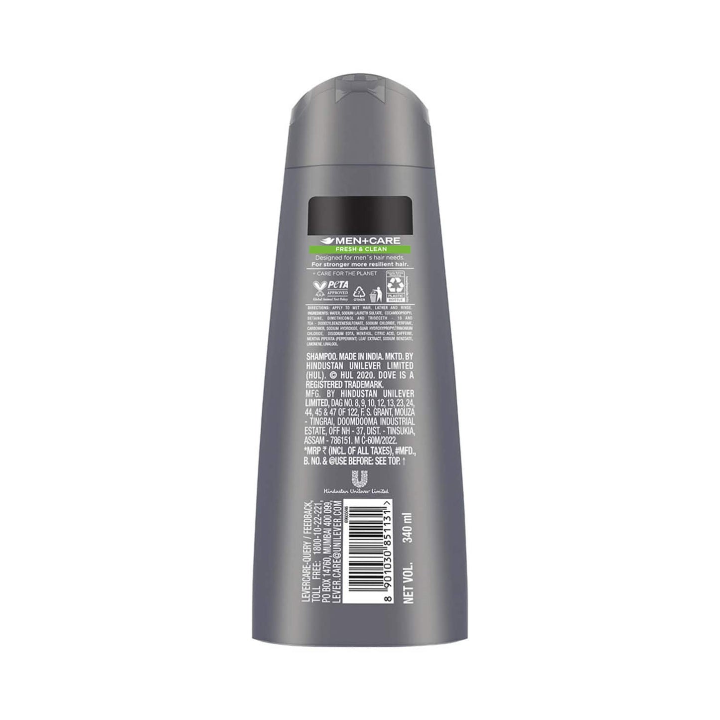 Dove Men+Care Fresh & Clean 2 In 1 Shampoo + Conditioner (340ml)