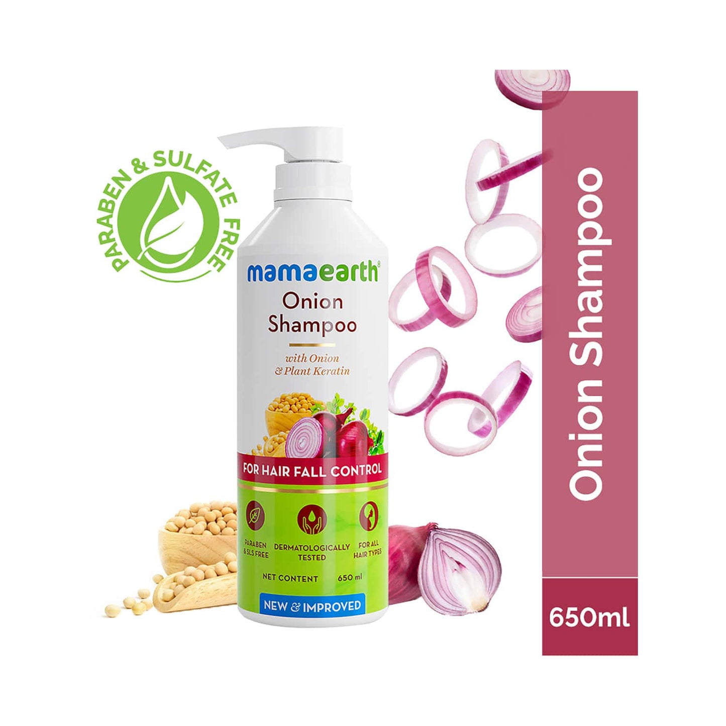 Mamaearth Onion Shampoo With Onion & Plant Keratin (650ml)