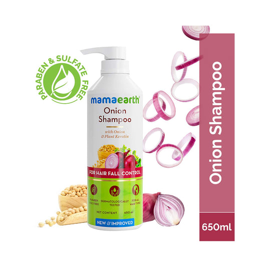 Mamaearth Onion Shampoo With Onion & Plant Keratin (650ml)