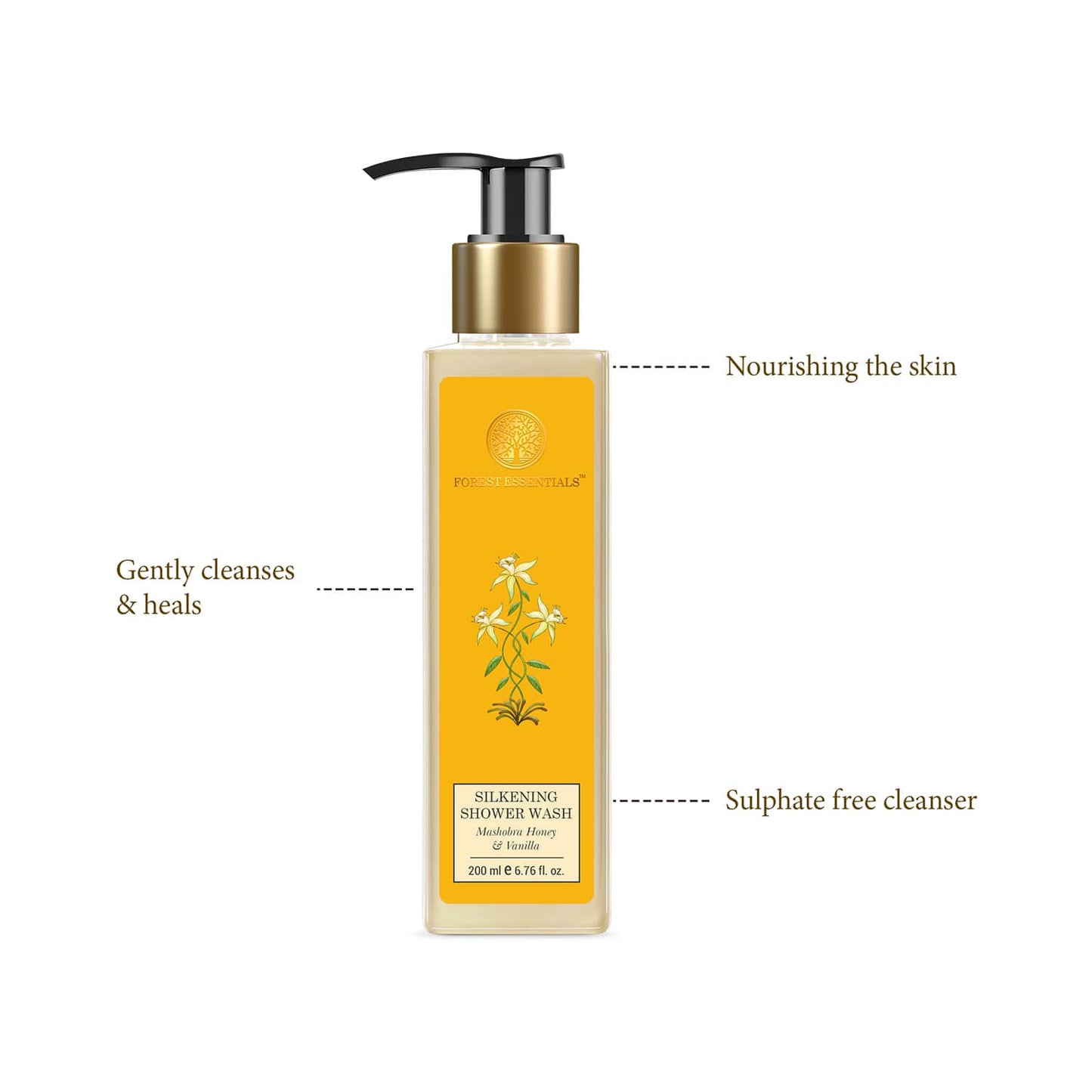 Forest Essentials Mashobra Honey & Vanilla Silkening Shower Wash (200ml)