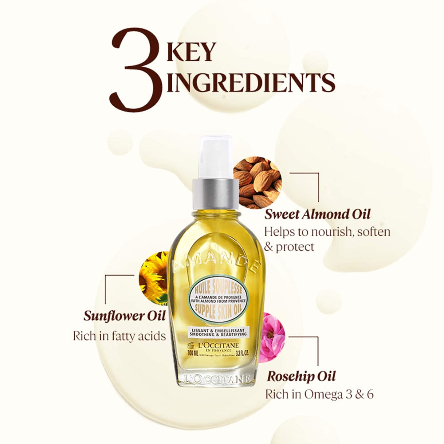 L'occitane Almond Supple Skin Oil - (100ml)