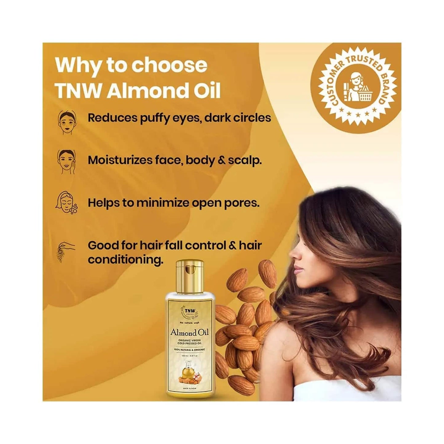 TNW The Natural Wash Cold Pressed Virgin Almond Oil (100ml)