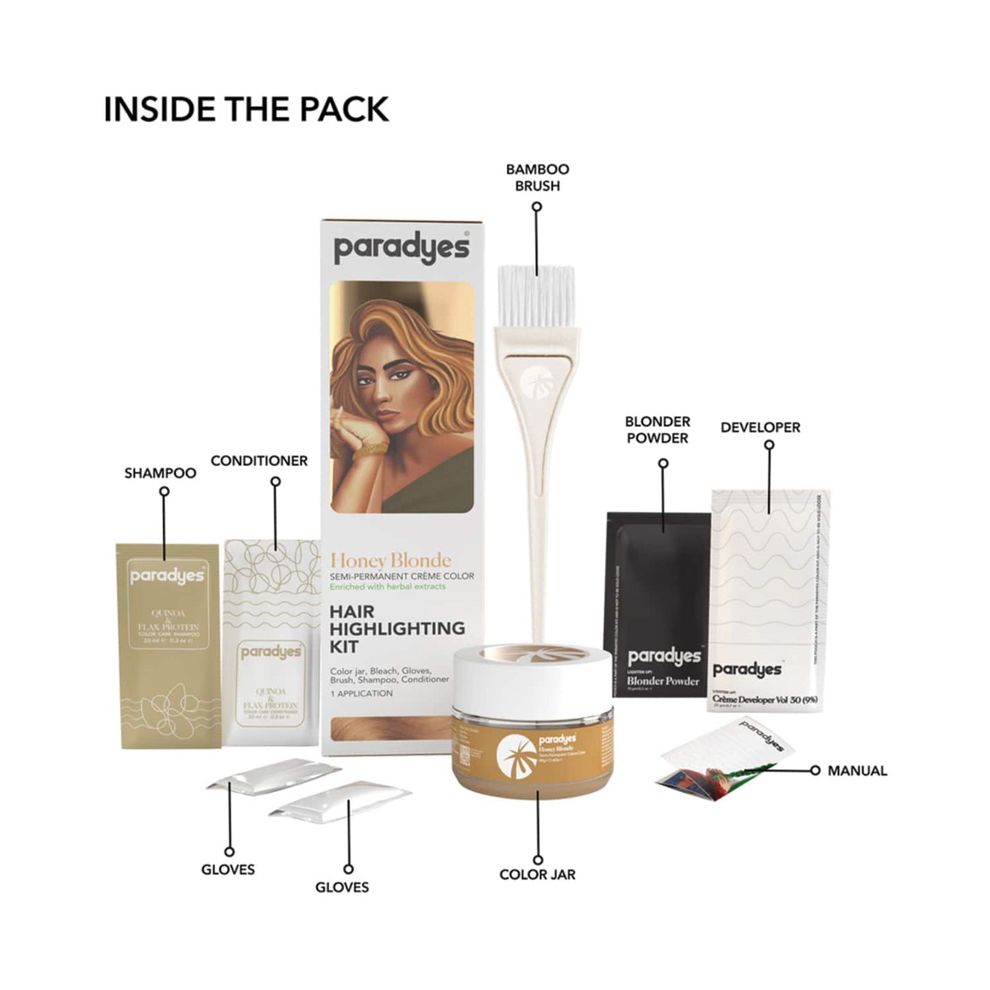 Paradyes Hair Highlighting Kit - Honey Blonde (100g)