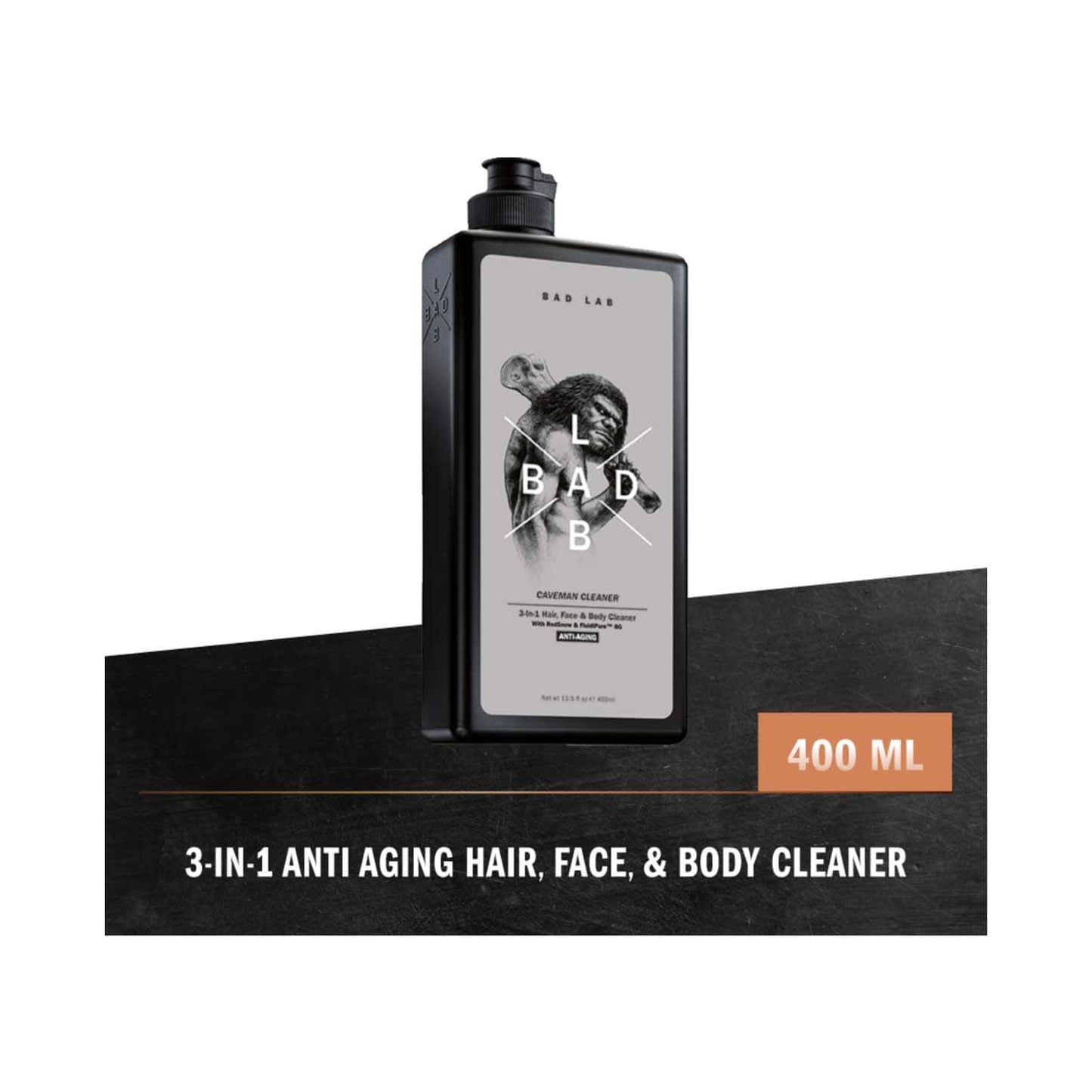 Bad Lab Caveman 3-In-1 Anti Aging Hair, Face And Body Cleaner (400ml)