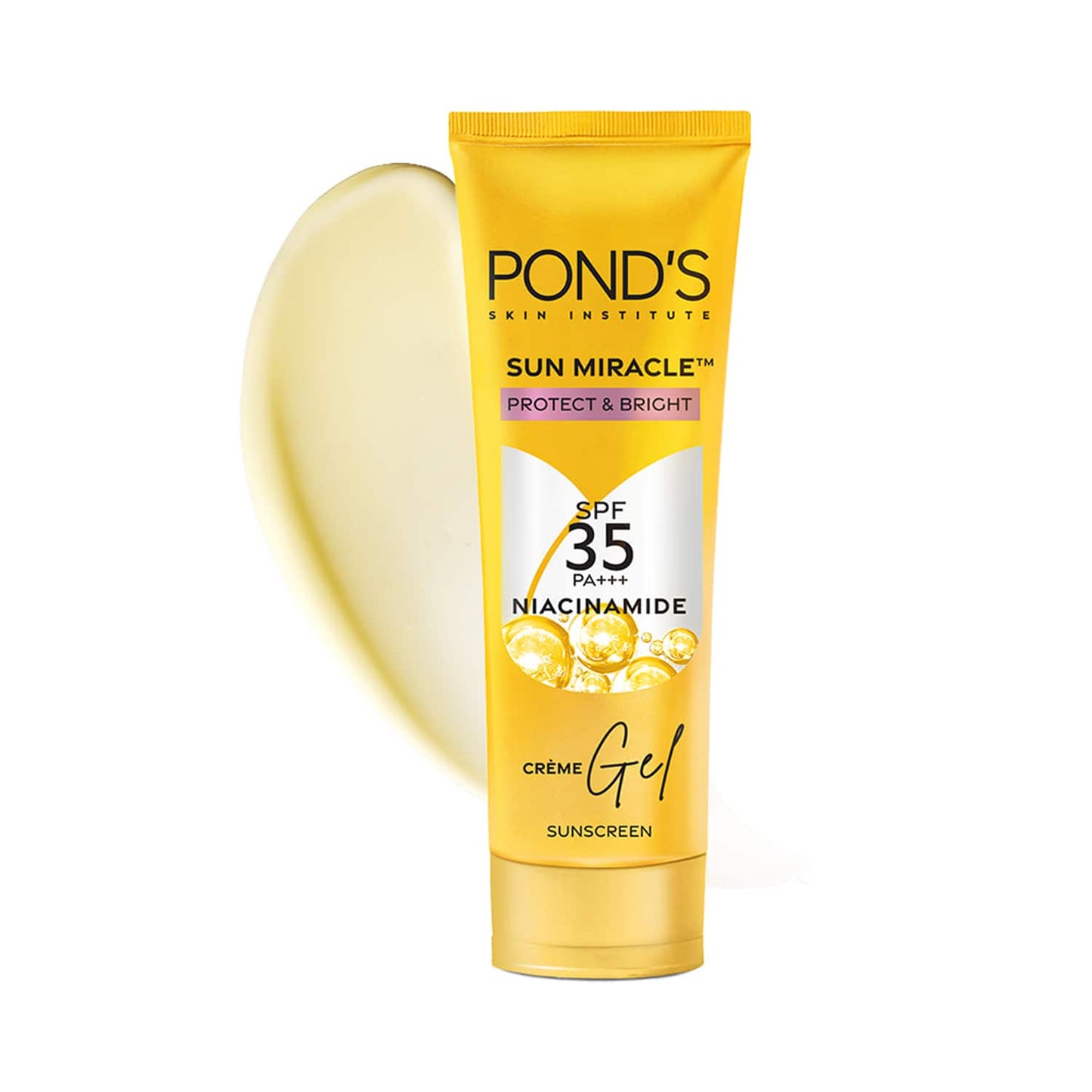 Pond's Sun Miracle SPF 35 PA+++ Crème Gel Sunscreen - Protect & Bright, With Niacinamide (50 g)