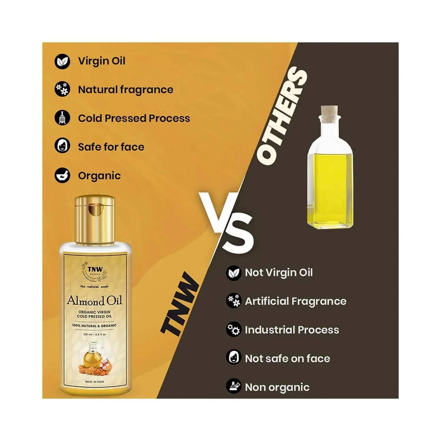 TNW The Natural Wash Cold Pressed Virgin Almond Oil (100ml)