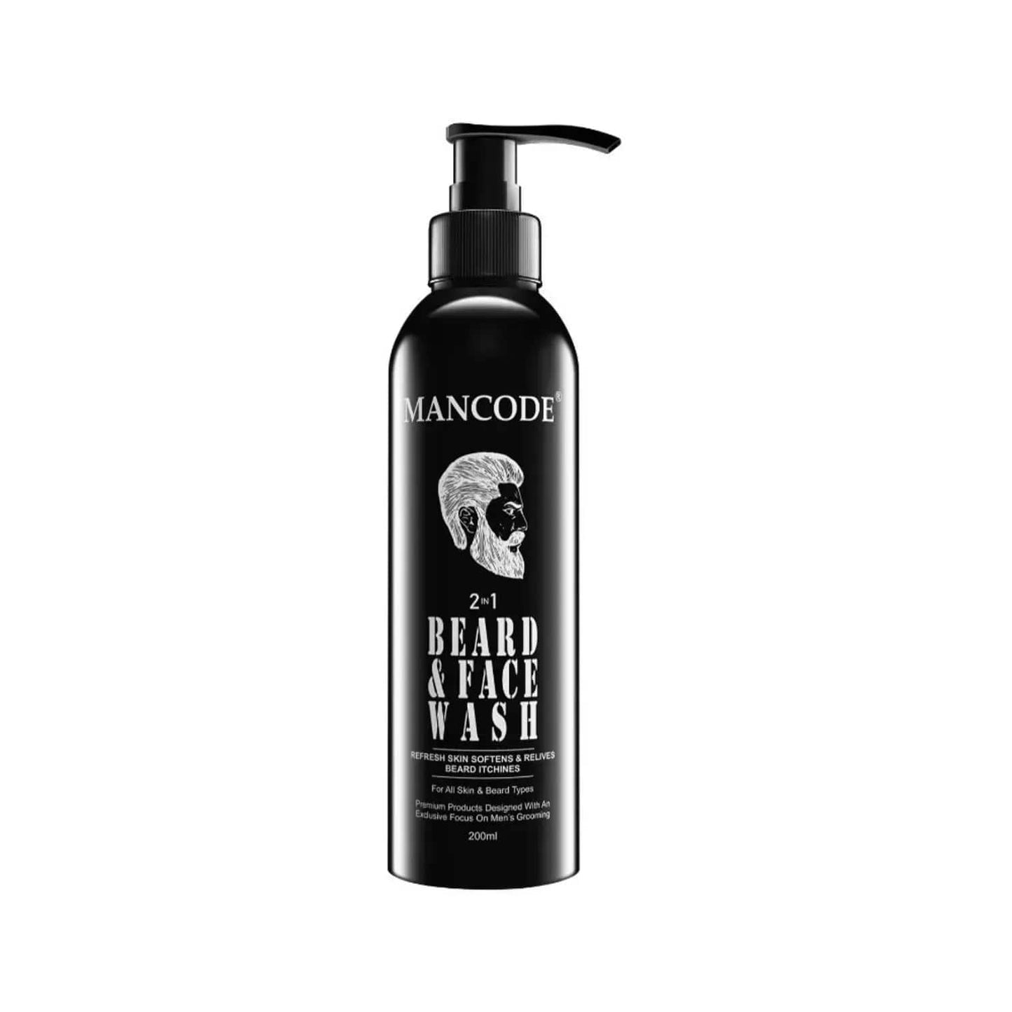 Mancode 2-In-1 Beard & Face Wash - (200ml)