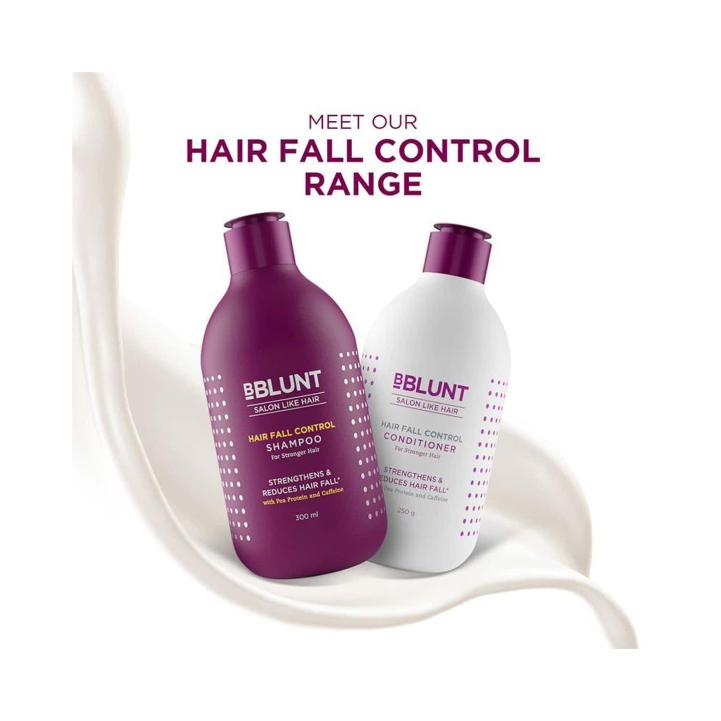 BBlunt Hair Fall Control Shampoo With Pea Protein & Caffeine For Stronger Hair (300ml)