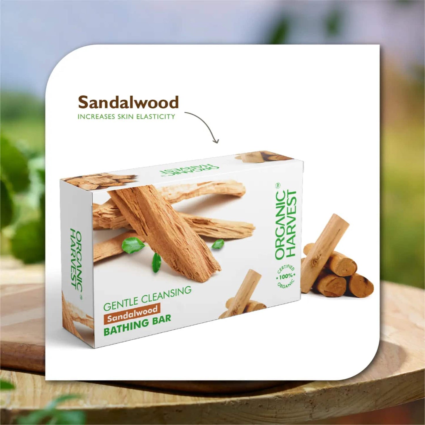 Organic Harvest Sandalwood Bathing Bar (125g)