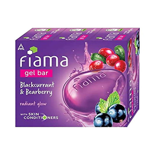 Fiama Blackcurrant and Bearberry Radiant Glow Gel Bar With Skin Conditioners - (3Pcs)