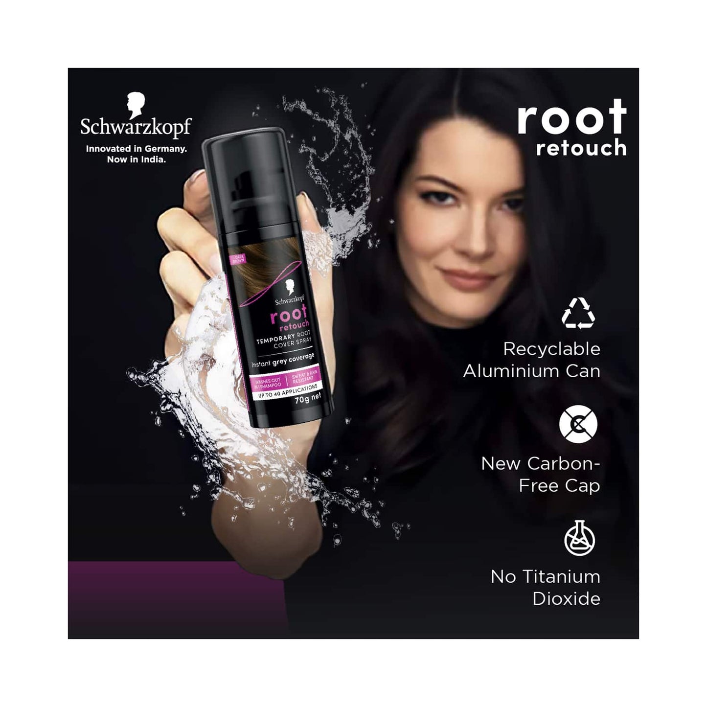 Schwarzkopf Root Retouch Instant Temporary Hair Spray - Dark Brown (120ml)