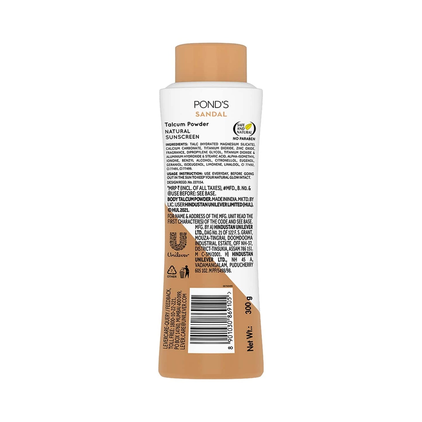 Pond's Sandal Radiance Talcum Powder Natural Sunscreen - (300g)