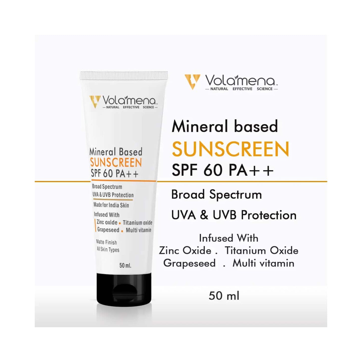 Volamena Mineral Based Sunscreen Gel Ultra Matte SPF 60 PA++ (50ml)