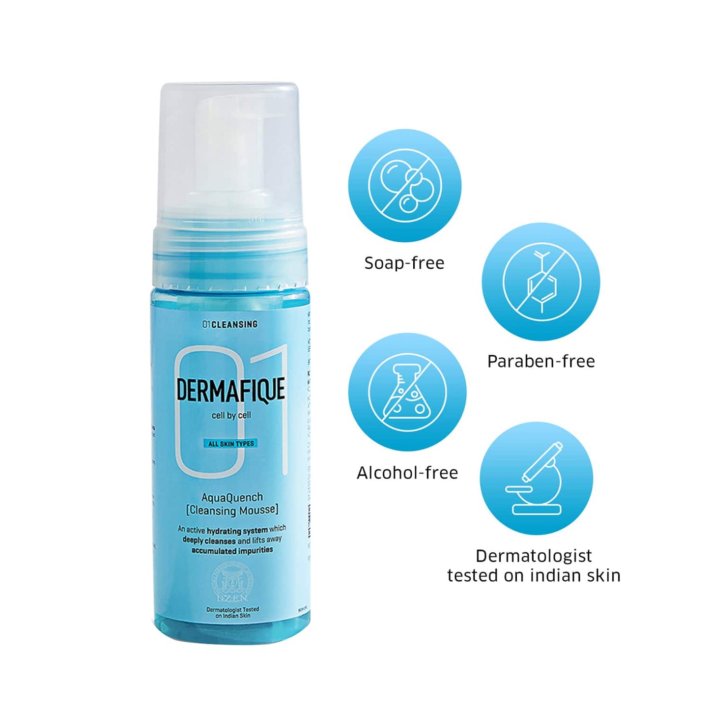 Dermafique Aquaquench Cleansing Mousse Facewash (150ml)