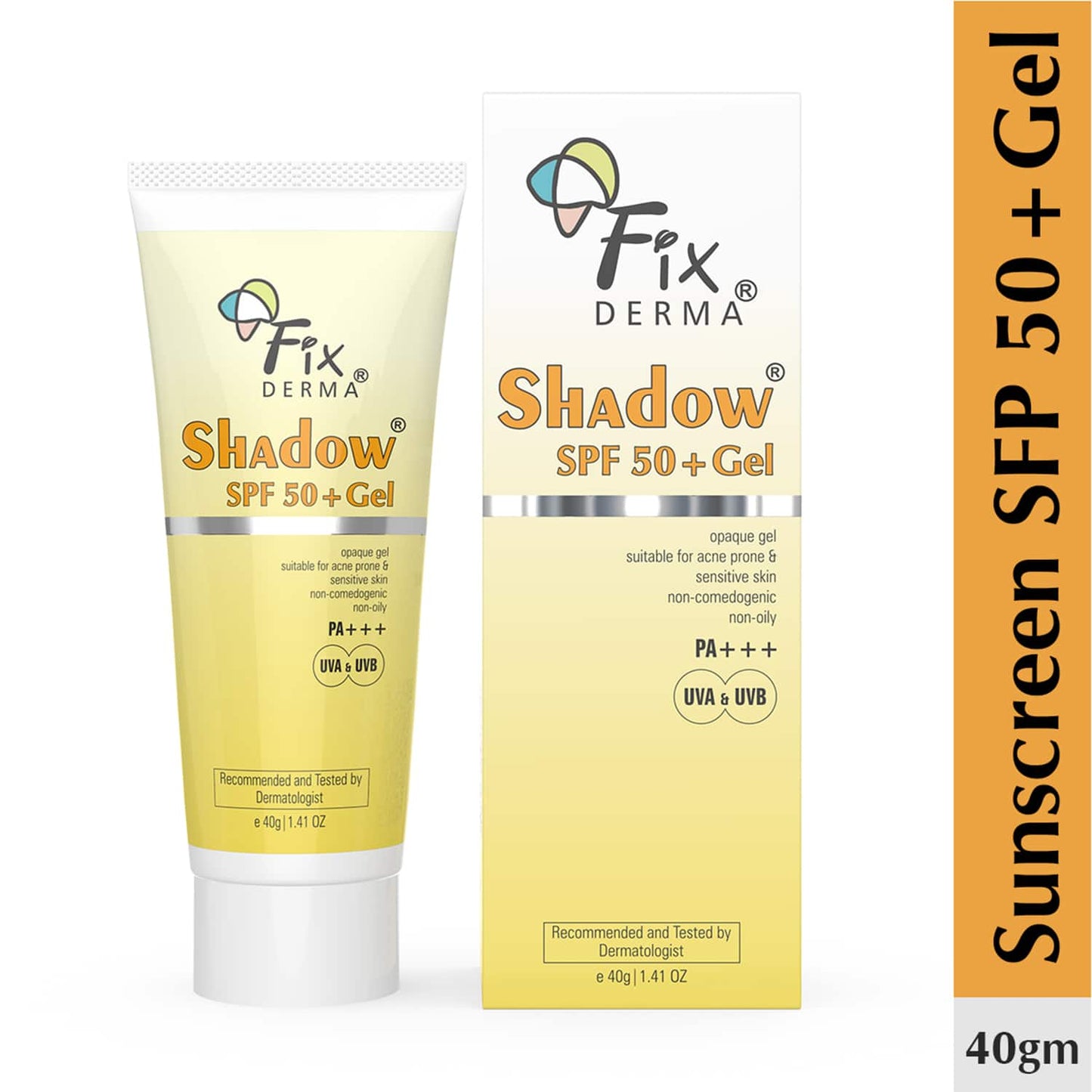 Fixderma Shadow Sunscreen Gel SPF 50+ PA+++ UVA & UVB Protection (40g)