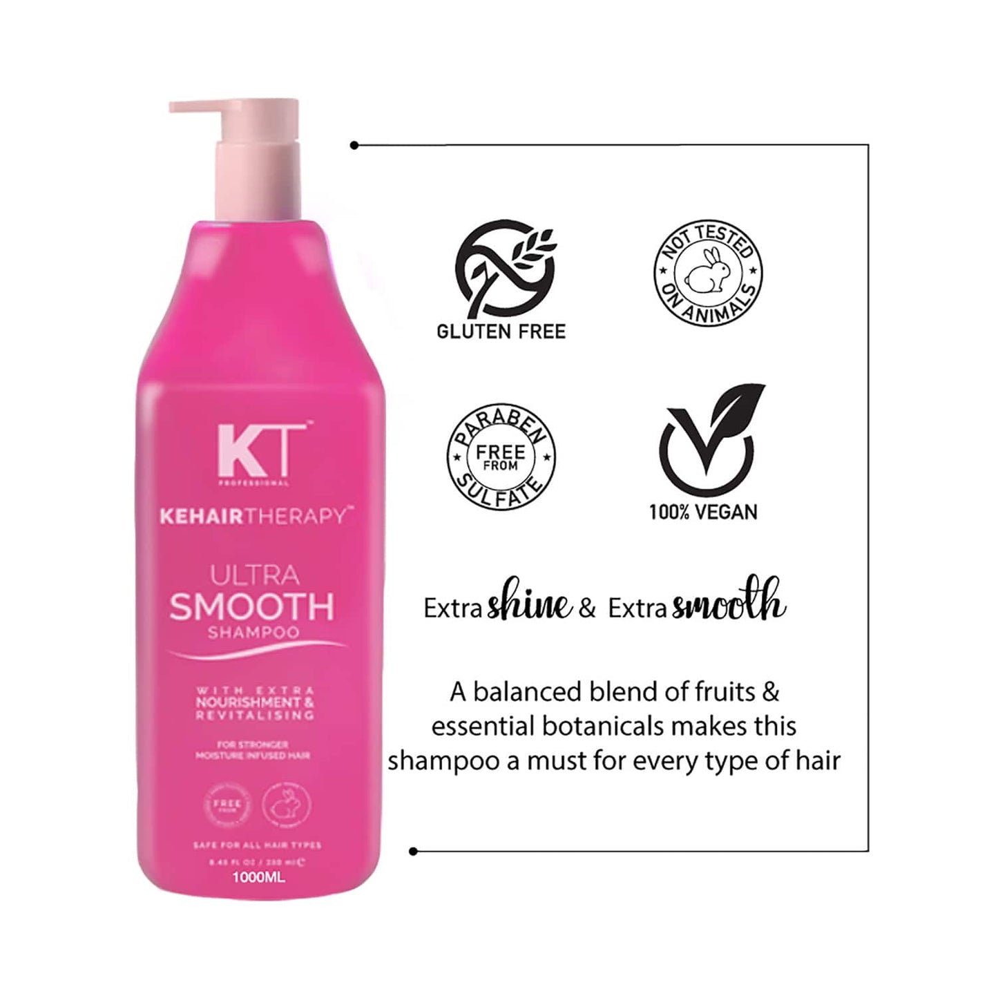 KT Professional Kehairtherapy Ultra Smooth Shampoo (1000ml)