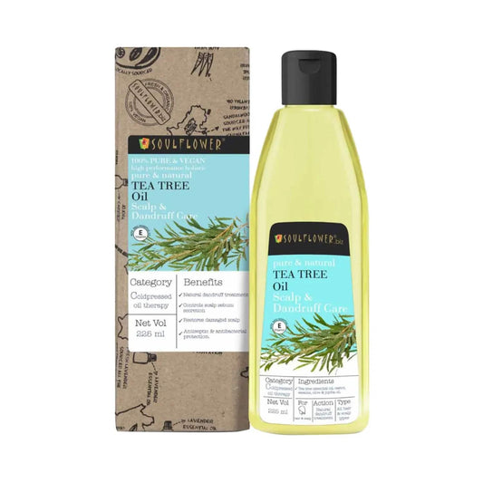 Soulflower Tea Tree Anti Dandruff Hair Oil - (225ml)